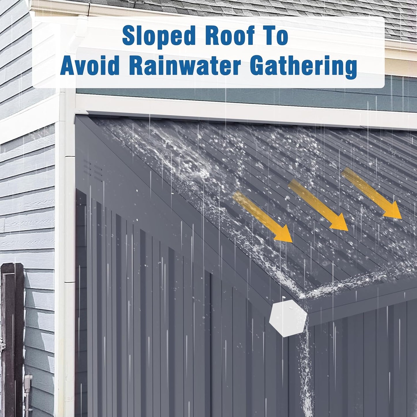 BlueWish 4'x6' Storage Shed, Lean-to Outdoor Storage Shed with Built in Vents, Metal Tool Shed Small Shed Kit with Galvanized Sloping Roof, Sheds & Outdoor Storage for Tool Storage