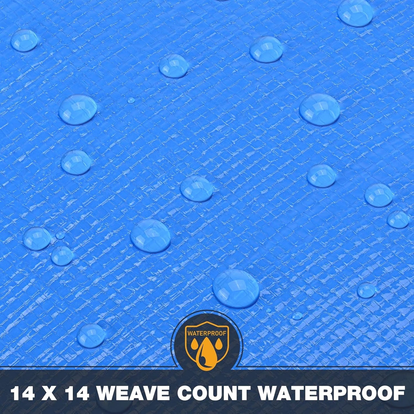 Tarp 10x20 Feet 14 Mil Heavy Duty Waterproof Tarp, Large Multipurpose Cover with Brass Grommets and Reinforced Edges, UV Resistant Thick Poly Tarps for Outdoor Camping Tent Pool Car, Blue