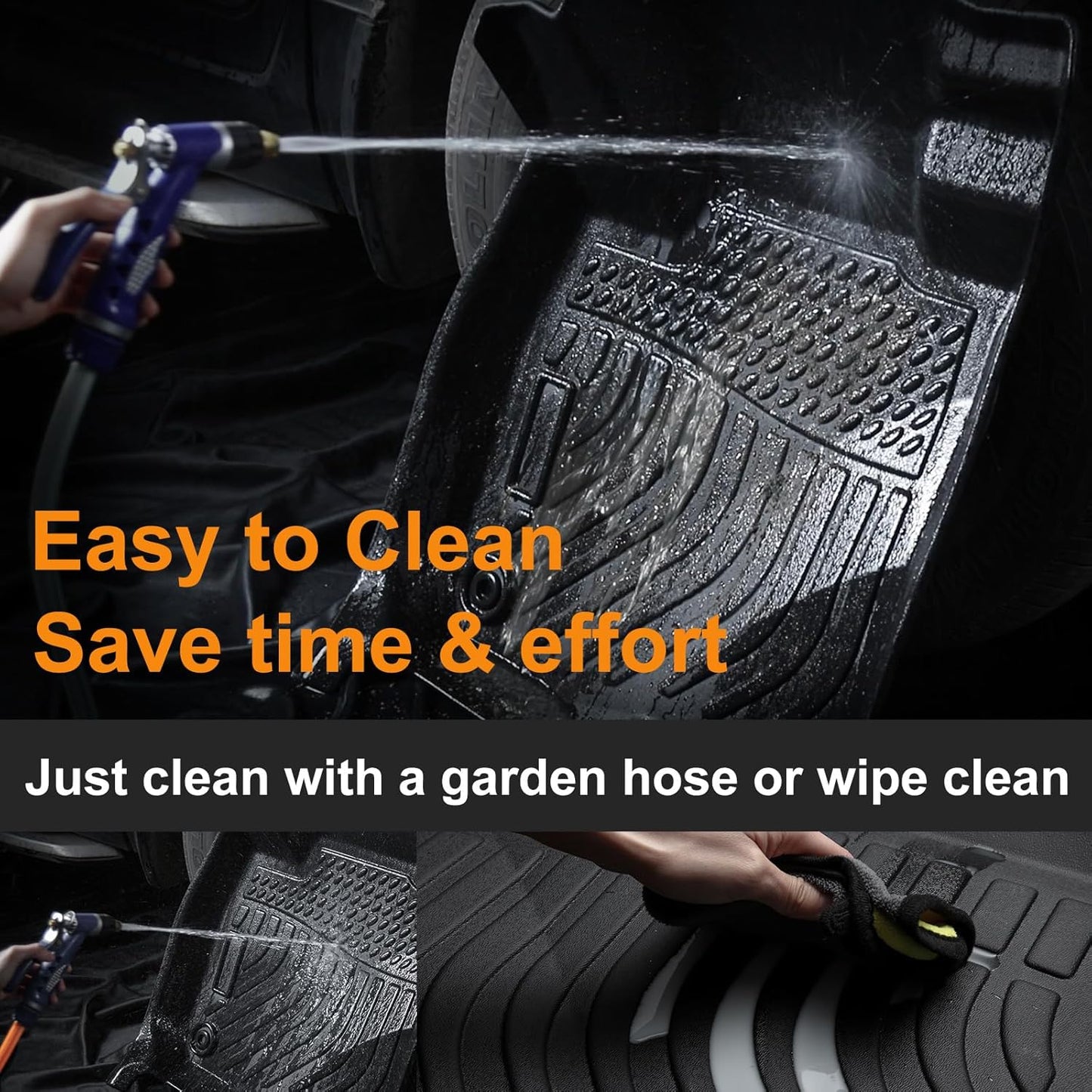 Binmotor-Floor Mats Cargo Liner Full Set for Mini Clubman 2016-2024, All Weather Car Floor Mat TPE Rubber Liners for Clubman Accessories Mats Trunk Mat-Black