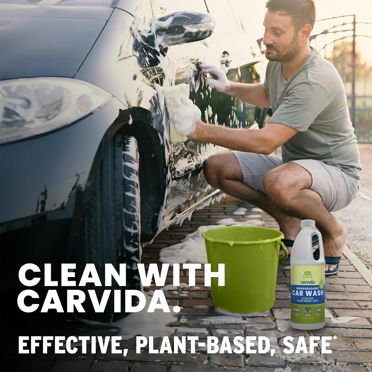 Biodegradable Car Wash, Low-Foam, Environmentally-Friendly Plant-based Concentrate, 32oz