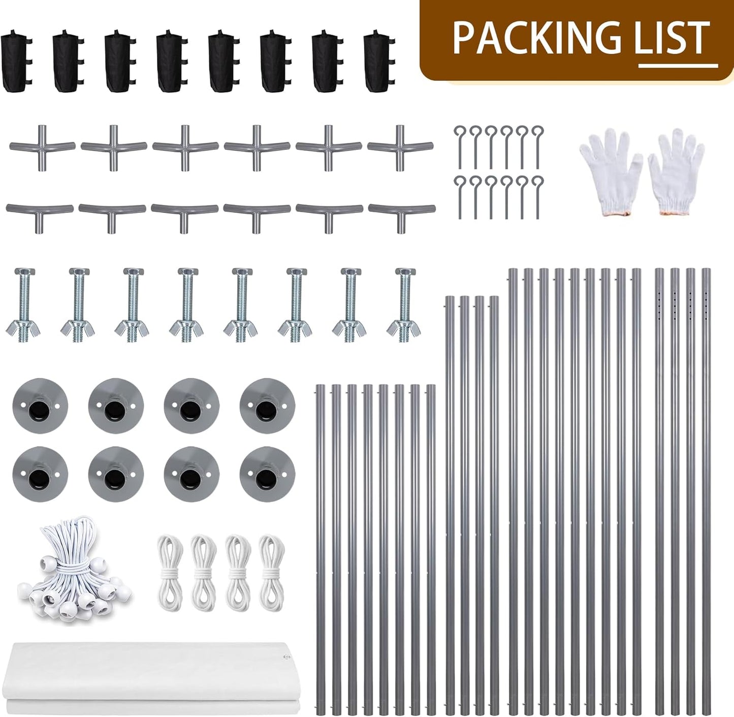 Walsunny Carport, 10x20 ft Heavy Duty Carport Canopy with Roll-up Windows, Portable Garage with Removable Sidewalls & Doors, Car Canopy with All-Season Tarp for Car, Truck, Boat