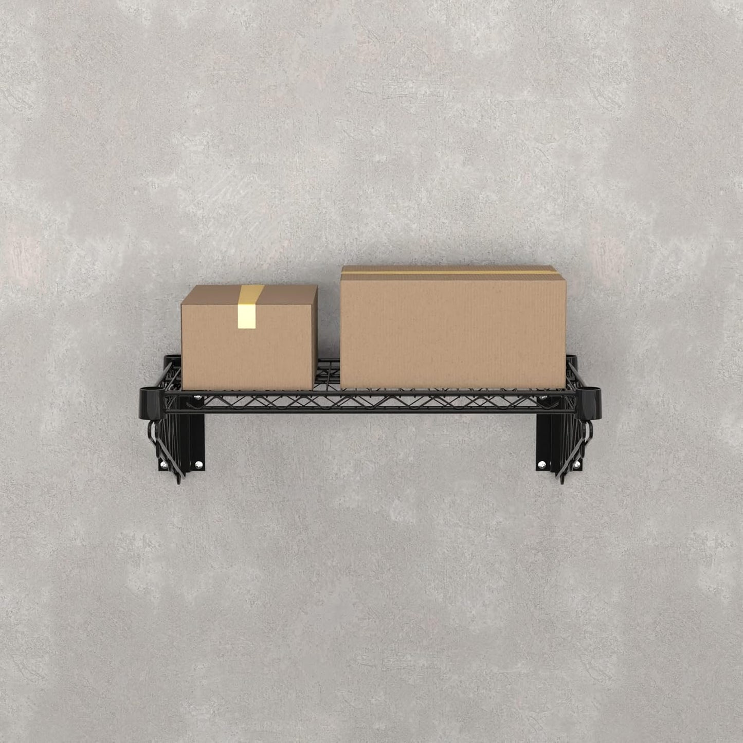 14" x 24" Black Epoxy Wire Wall Mount Shelf