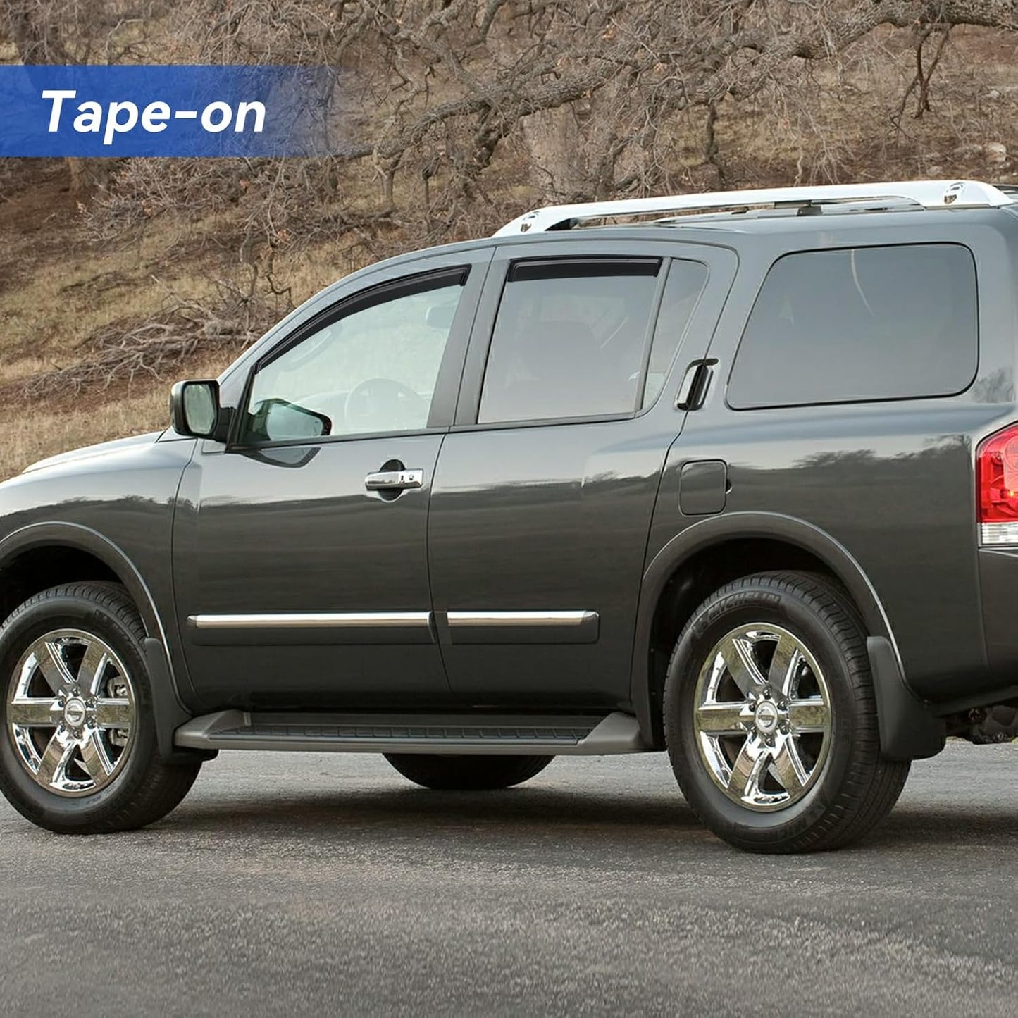 Window Visors Rain Guards Shield for 2004-2016 Nissan Armada, Out-Channel Window Vent Wind Deflectors Visors Shades for 04-16 Armada