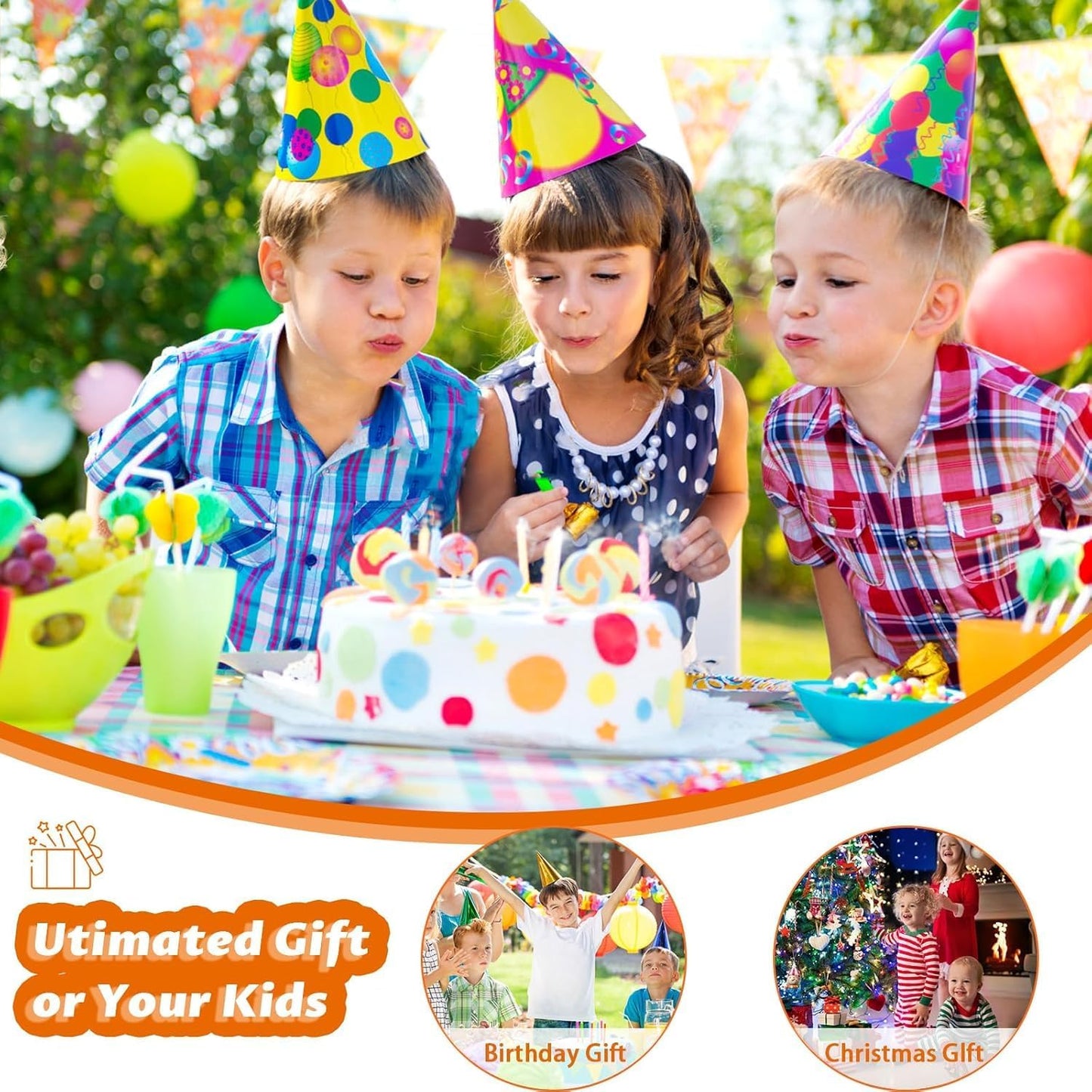 Hetoy 24V 2 Seater Ride On Car for Kids, Electric Truck with Remote Control, Ride on Truck w/ 4-Wheeler Suspension, 4x55W Powerful Engine, 4WD Battery Powered, LED Lights, Soft Braking（Black）