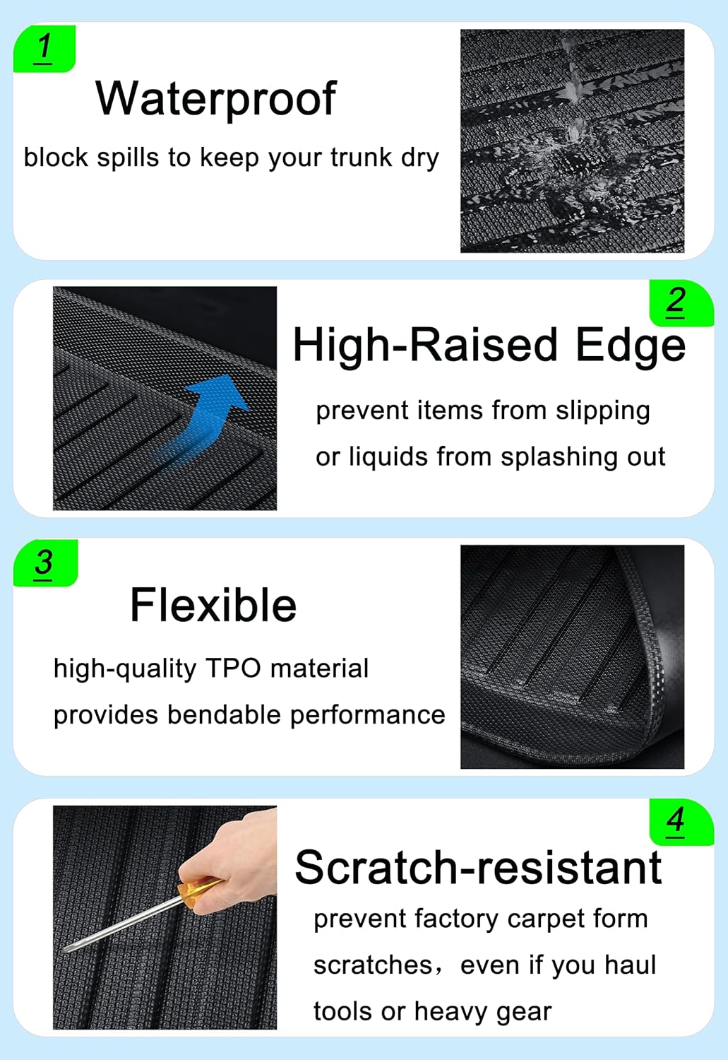 CRV Cargo Liner - Compatible with 2023-2025 2026 Honda CR-V 5-Seat All Models, All Weather Protection Rear Trunk Tray Cargo Mat Custom Fit,3D Waterproof Accessories，Not for 7-Seats Models（Upper Deck）