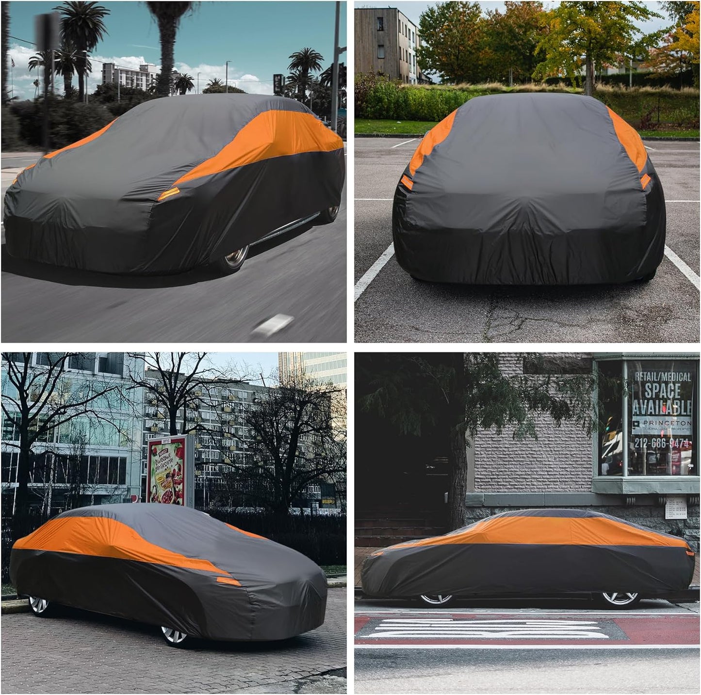 Car Cover Waterproof All Weather,Outdoor Car Cover for Automobiles,Full Exterior Cover Windproof Outdoor car Cover UV/Snow/Hail/Dust Protection Fit Sedan-Length up to 180"