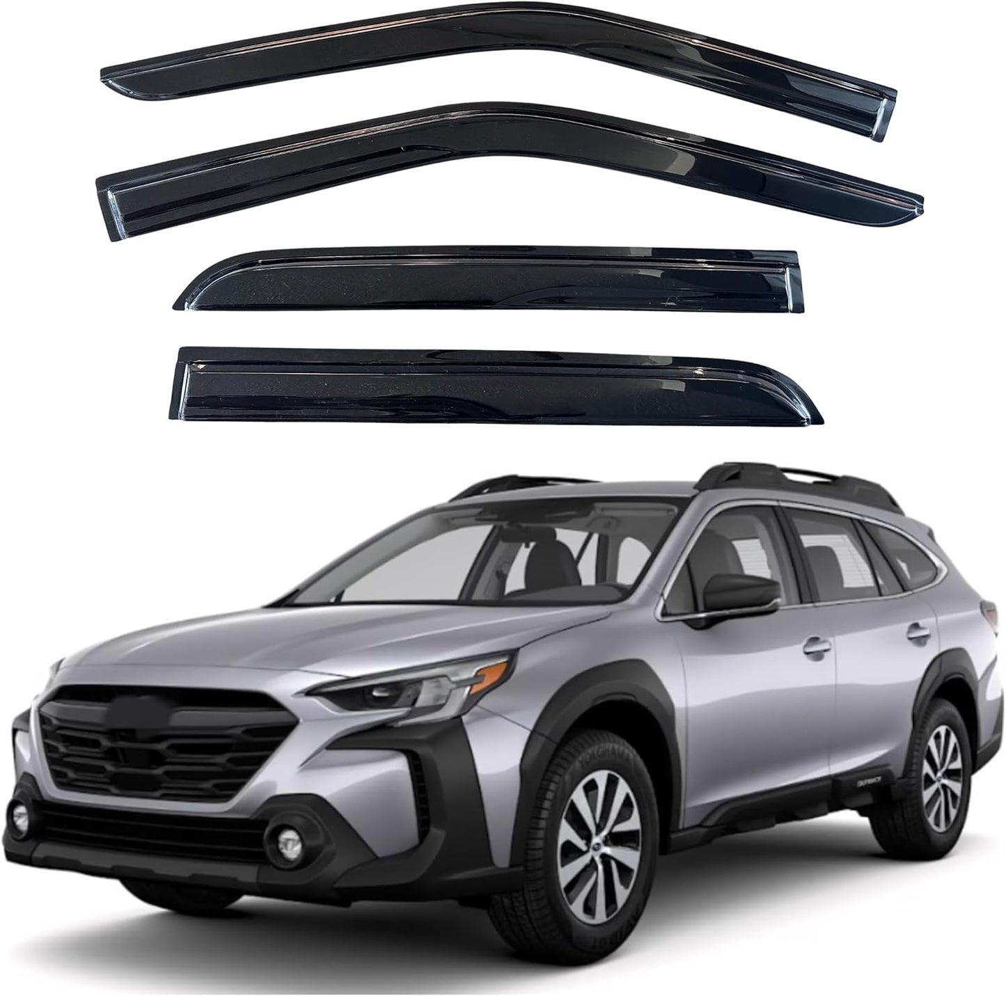 KPY Window Visor Compatible with Subaru Outback 2020-2025, 4PC Rain Guard Side Window Vent Deflectors Tape-On Mugen Style, 2020 2021 2022 2023 2024 2025