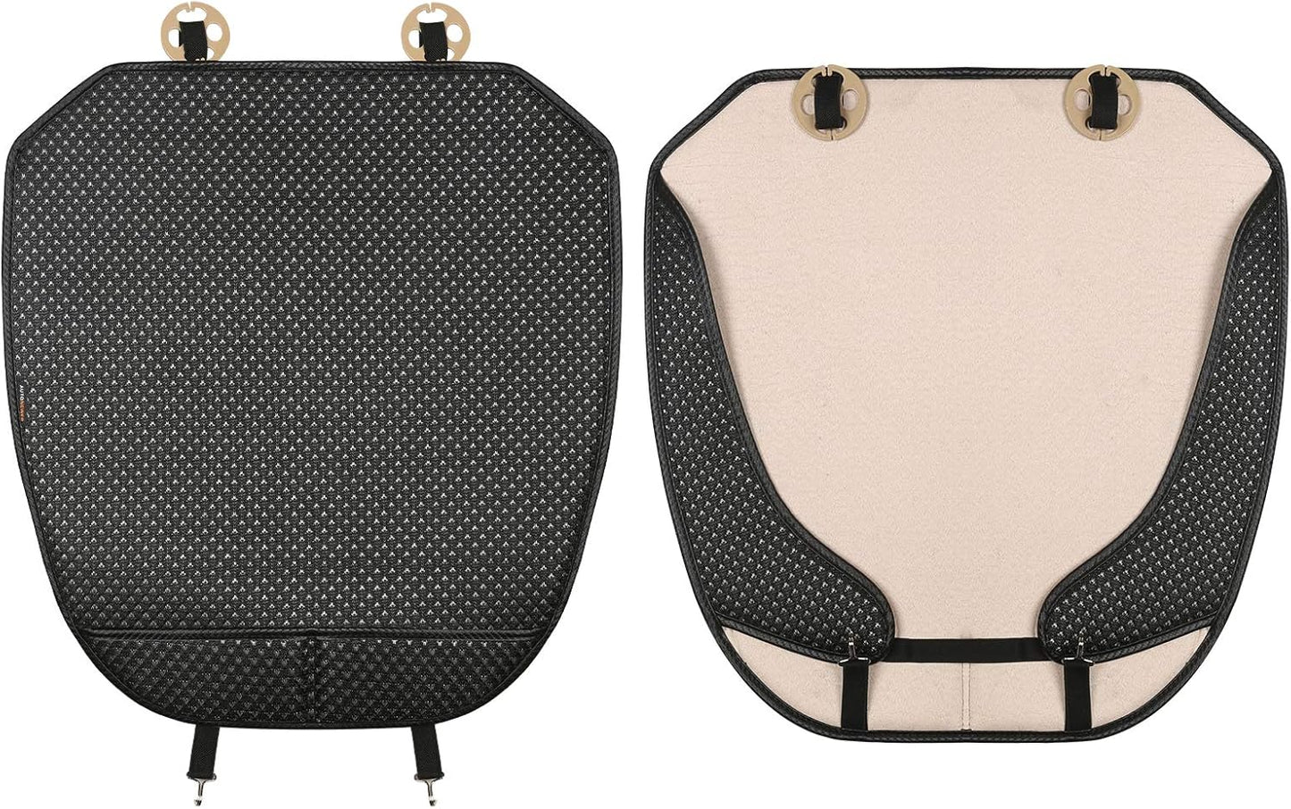 Auto Newer 2 PCS Breathable Universal Four Seasons Car Seat Covers，Luxury Car Seat Cushion，Protectors for Front Seat Bottoms,Compatible with 95% Vehicles， Fit for Cars Truck SUV or Vans(Black+Grey)