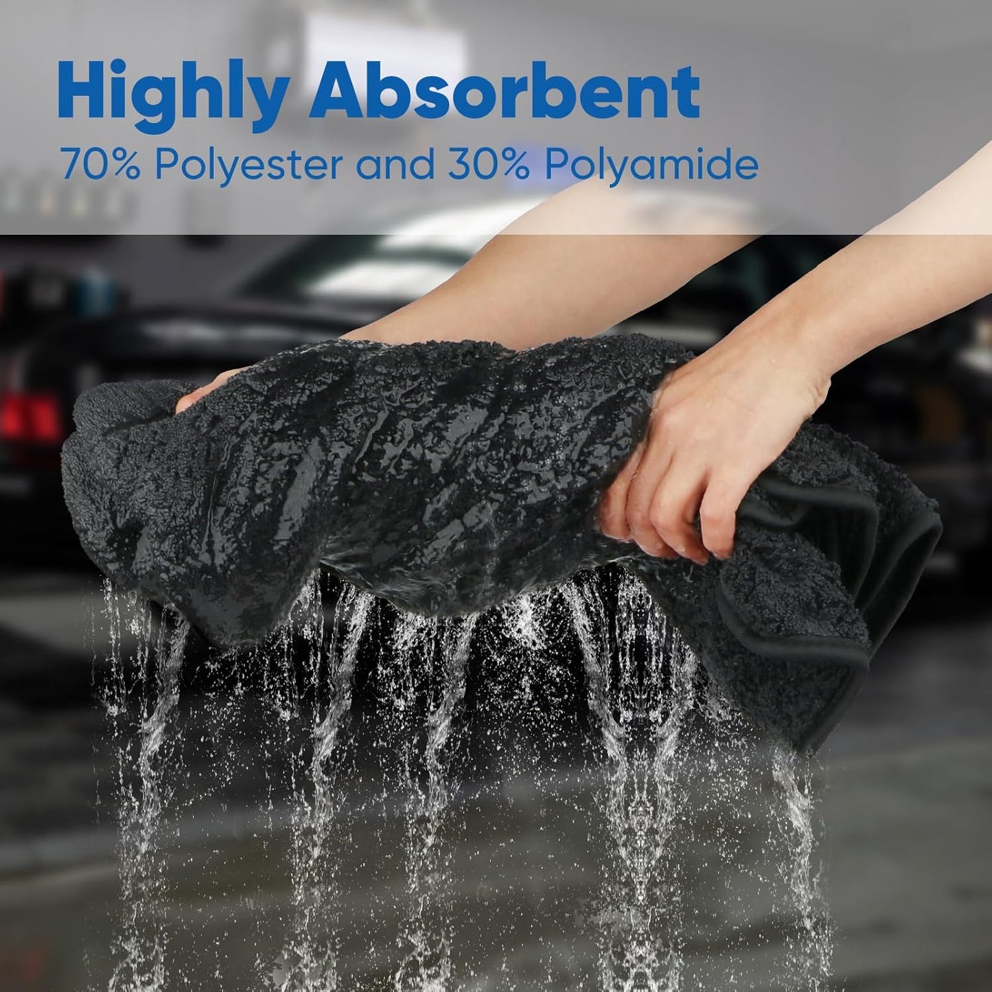 HOMEXCEL Car Drying Towel (36"x 24"), 1200GSM Ultra Absorbent Car Cleaning Cloth, Streak-Free Microfiber Drying Towel, Great for Cars, Trucks, SUVs, RVs, Motorcycles