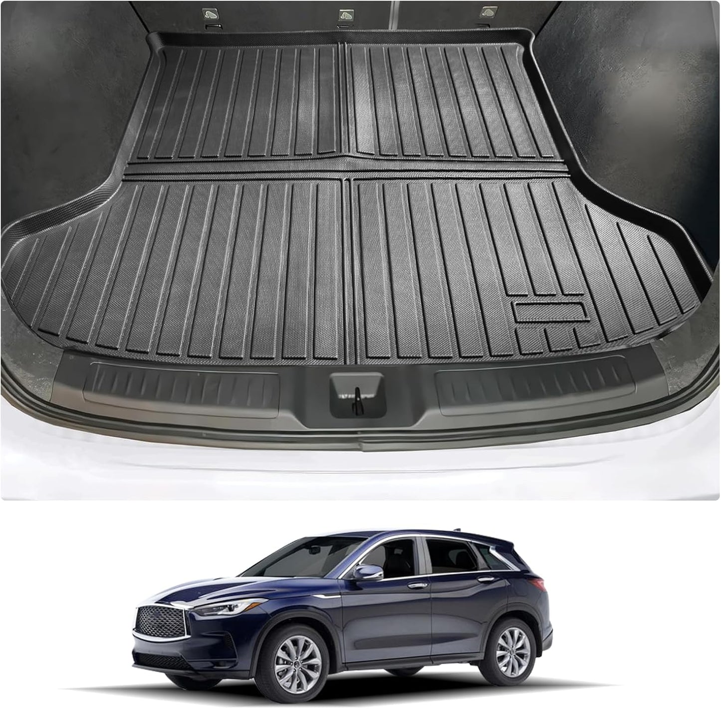 Cargo Mats Fit for Infiniti QX50 2025-2019/2022-2025 Infinit QX55 Trunk Mats，All-Weather TPE Cargo Trunk Liner Protector for 2019-2025 Infiniti QX50/2022-2025 Infinit QX55 Accessories (Cargo Liner)