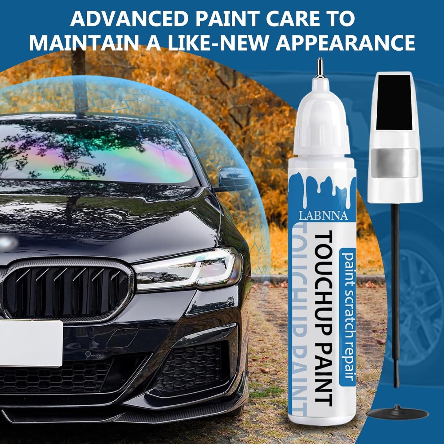 Black Sapphire (475) Touch Up Paint for BMW-Exact Match 2 in 1 touchup Paint Pen for Chips and Nicks Repair Car Paint Scratch Repair Kit