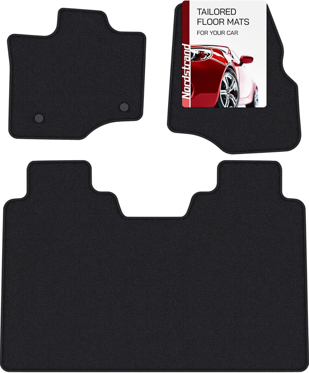 Floor Mats for Ford F150 - Tailored Fit for 2015-2025 Ford F-150 SuperCrew Cab Lightning Truck - Set of 3 - Anti-Slip Backing - 34oz Heavy Duty Carpet Mat - All Weather Car Liner