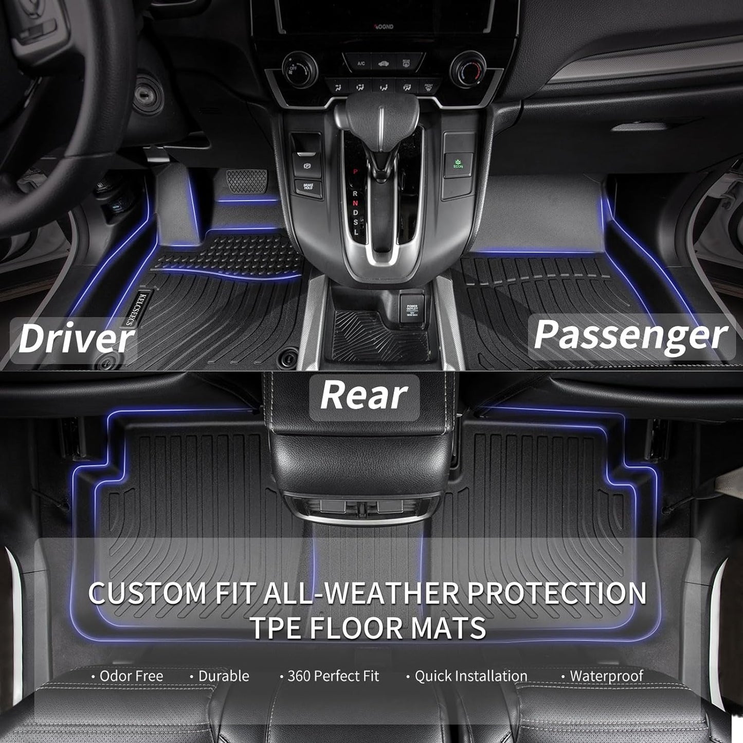 KELCSEECS All Weather Floor Mats & Cargo Liner for 2013 2014 2015 2016 2017 2018 Hyundai Santa Fe Sport(Only 5 Seater) Automotive Car Mats Trunk Liner Floor Liners Trunk Mat Santa Fe Sport Floor Mats