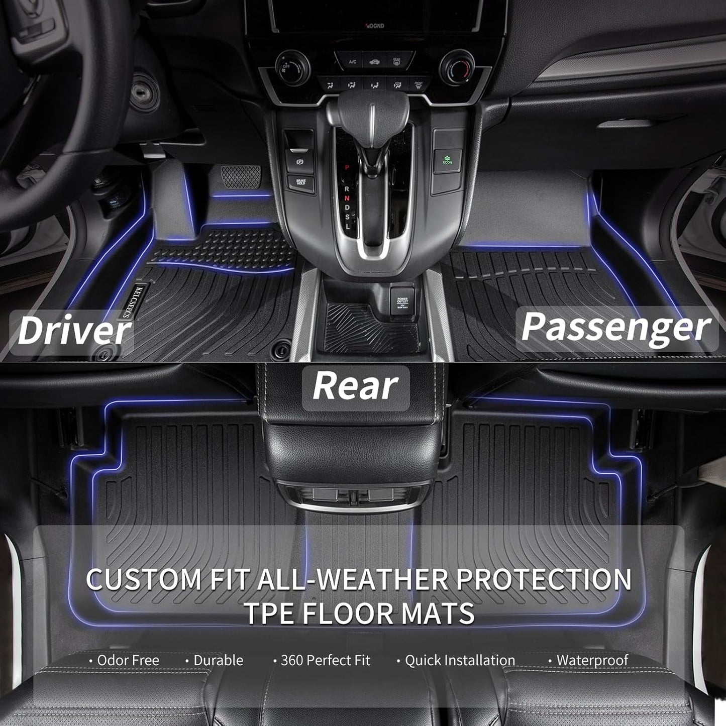 KELCSEECS® Floor Mats & Cargo Liner Custom for 2013-2022 Acura ILX All Weather Protection TPE Floor Liners Front& Rear Row Full Set Acura ILX Accessories Black