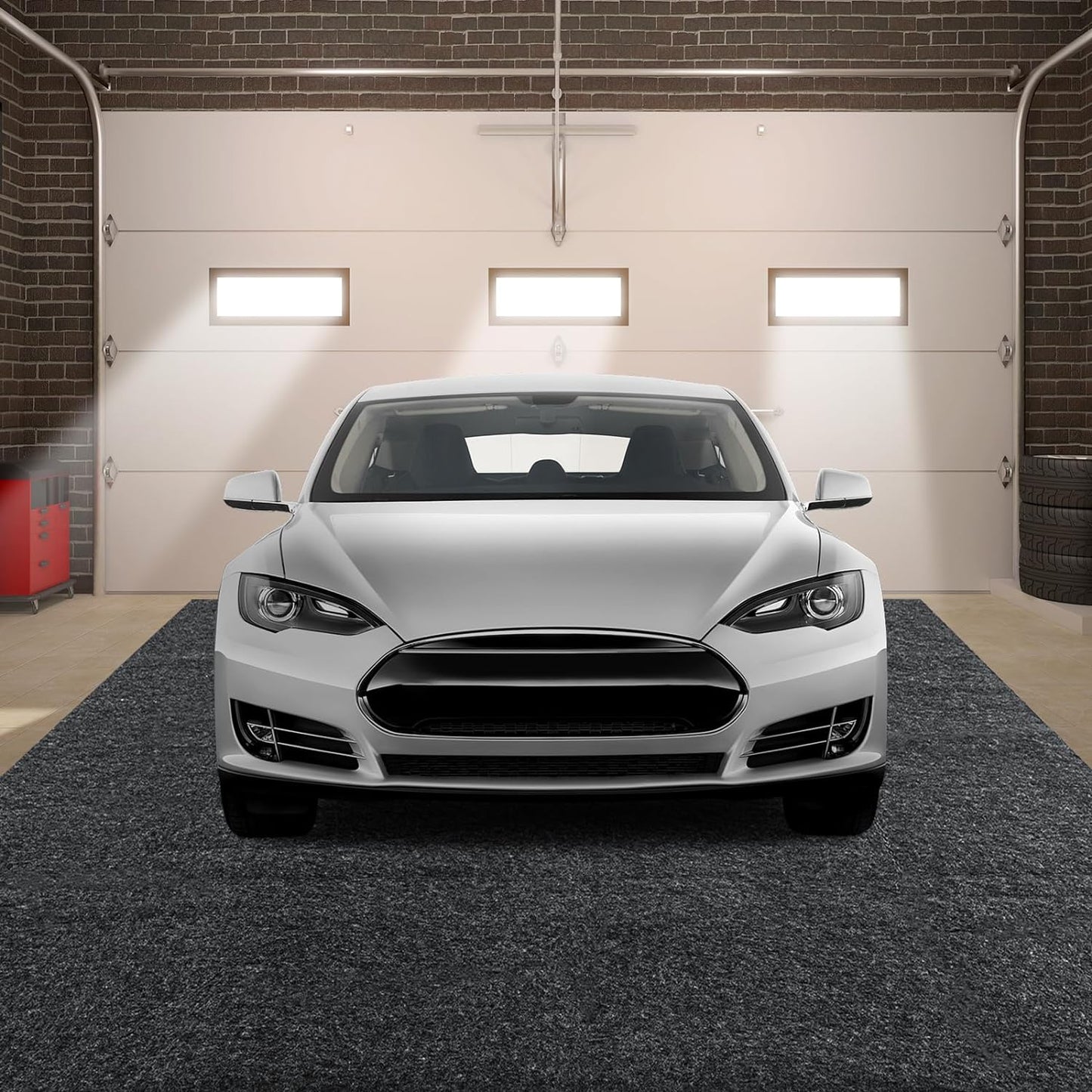 MABOZOO Garage Floor Mat 17x7.4 Ft, Extra Large Garage Carpet Rug, Reusable Absorbent Oil Spill Mat, Washable Parking Flooring Rug for Under Car, Protects from Spills, Drips and Stains