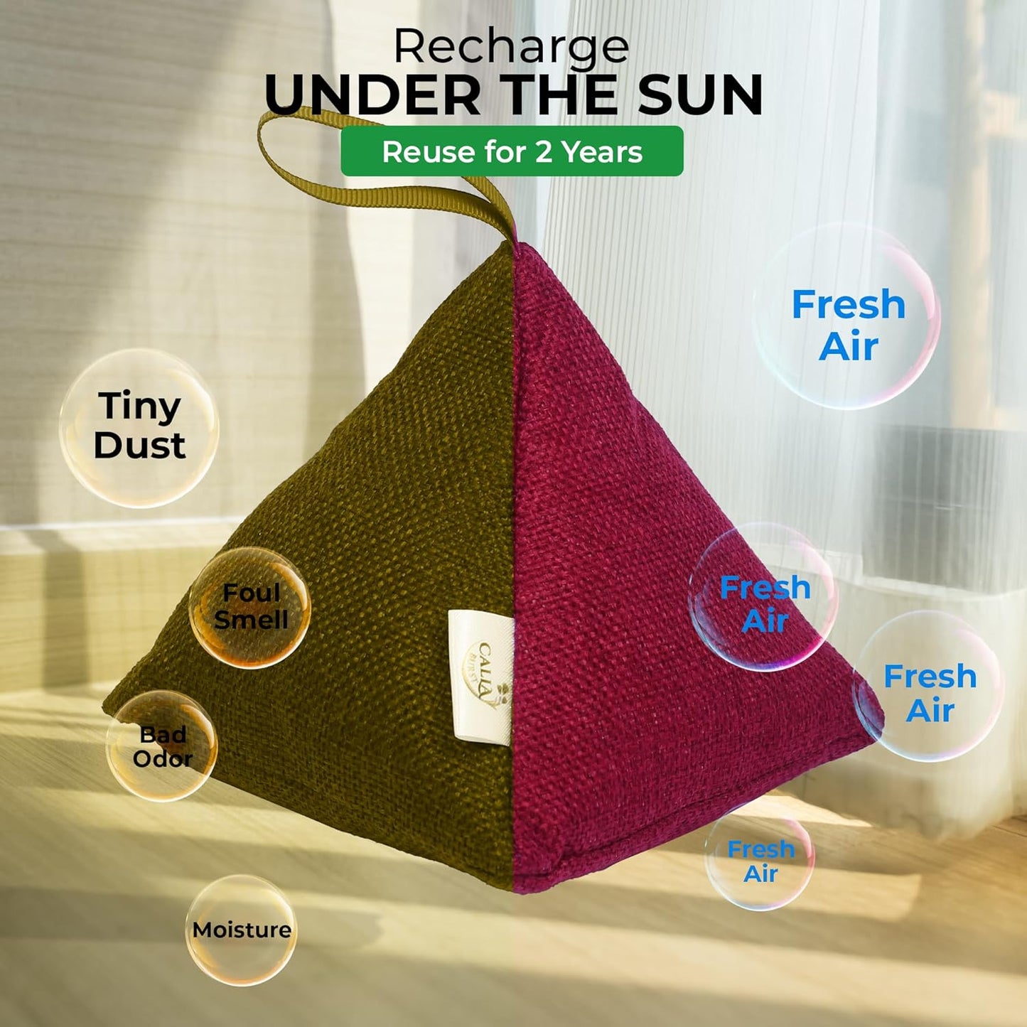 4 Pack Bamboo Charcoal Air Purifier Bags 200 Grams Each - Odor Absorber & Eliminator for Home, Car, Pets, Activated Charcoal Natural Freshener, Eco-Friendly & Reusable (Fall Colors)