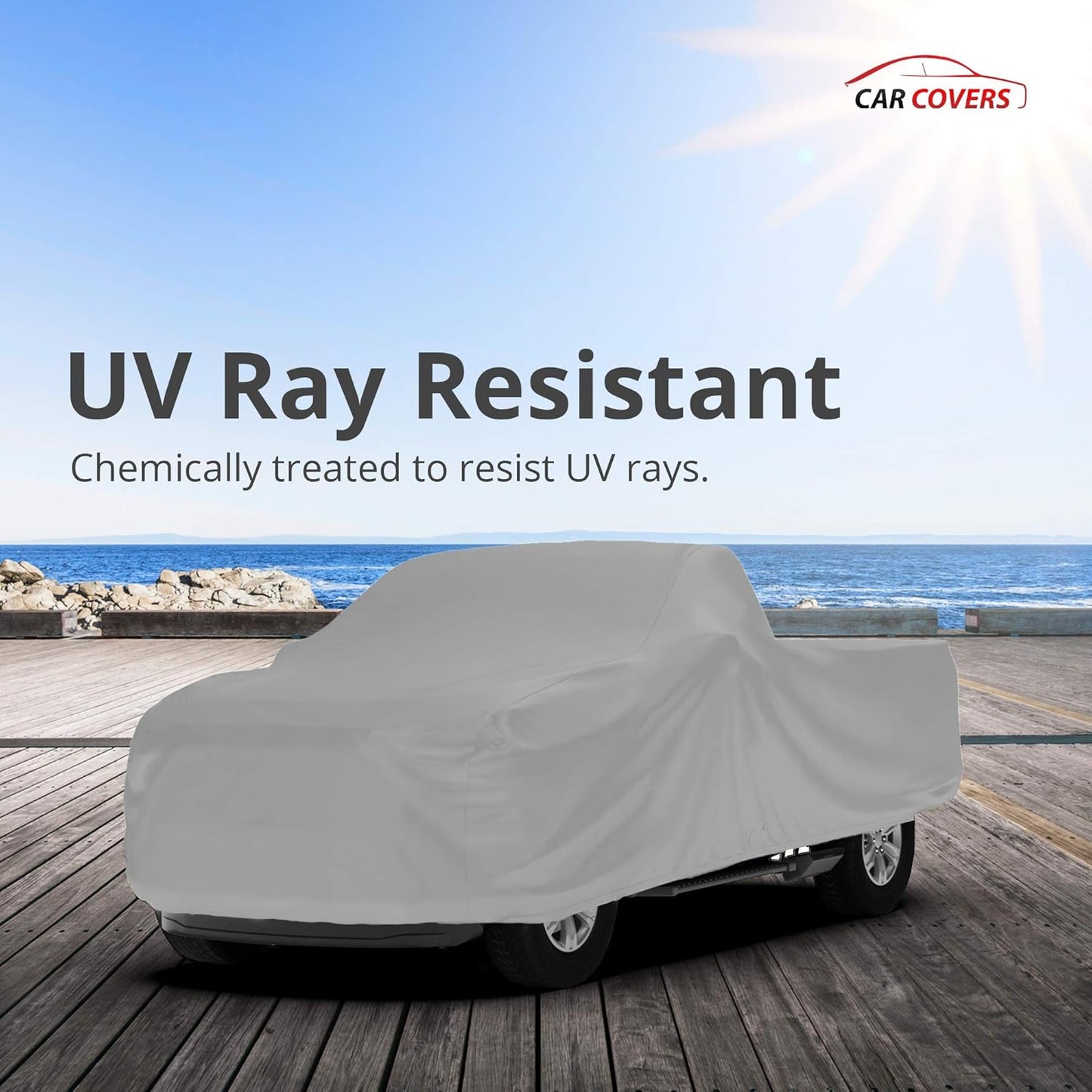 Car Covers Weatherproof Max Truck Cover & Warranty Compatible with Ford 1974-1989 F-100 Extended Cab, 8 with Camper Shell– Outdoor Cover, Prevents Theft with Cable Lock