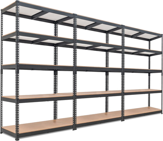 HOMEDANT 5-Tier Laminated Boltless Heavy Duty Metal Shelving Unit Adjustable Garage Storage Utility Rack Shelves Organization Multipurpose Shelf Warehouse Industrial 39.8" W x 18.2" D x 71.3" H 3Pack