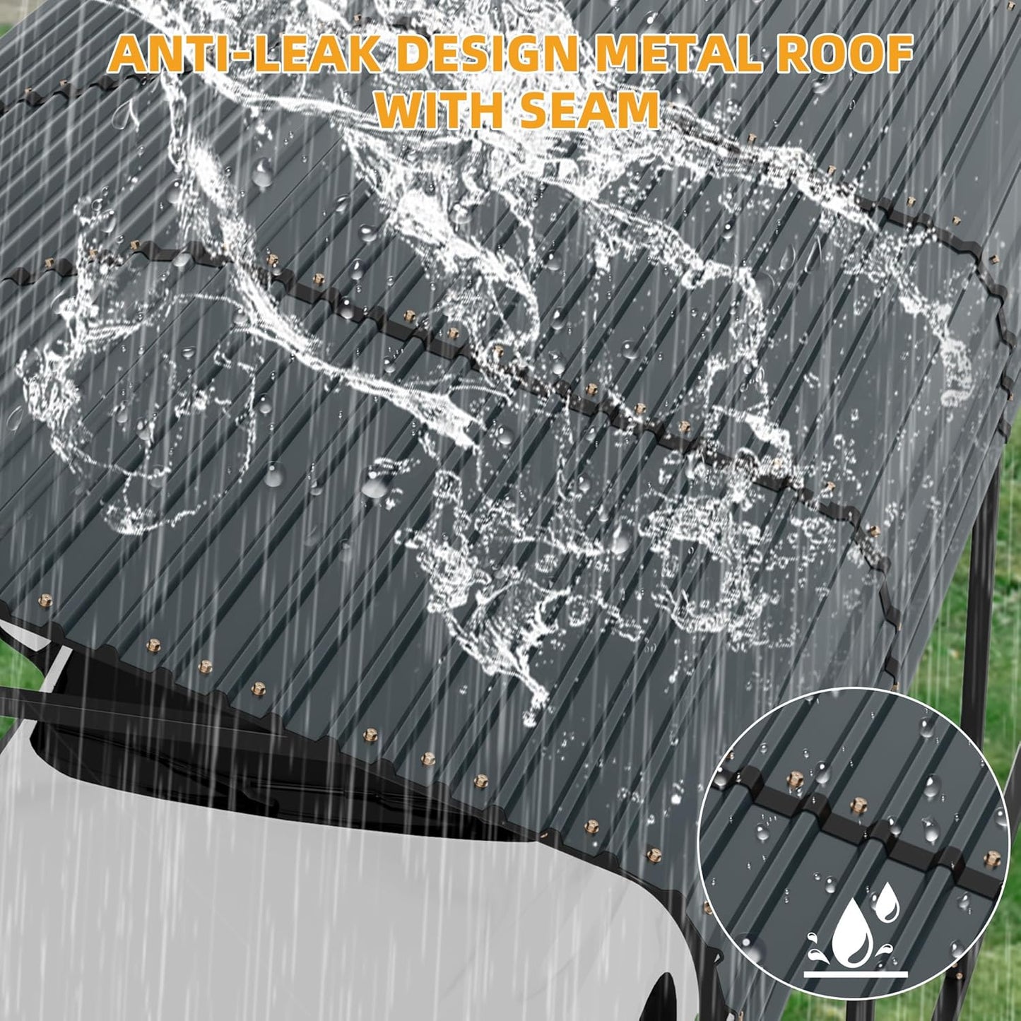 12 x 24 FT Metal Carport with Galvanized Steel Roof, Heavy Duty Metal Roof Carport with Enhanced Base, Tall Kits Garage for Tractors, Trucks, Boats, Cars