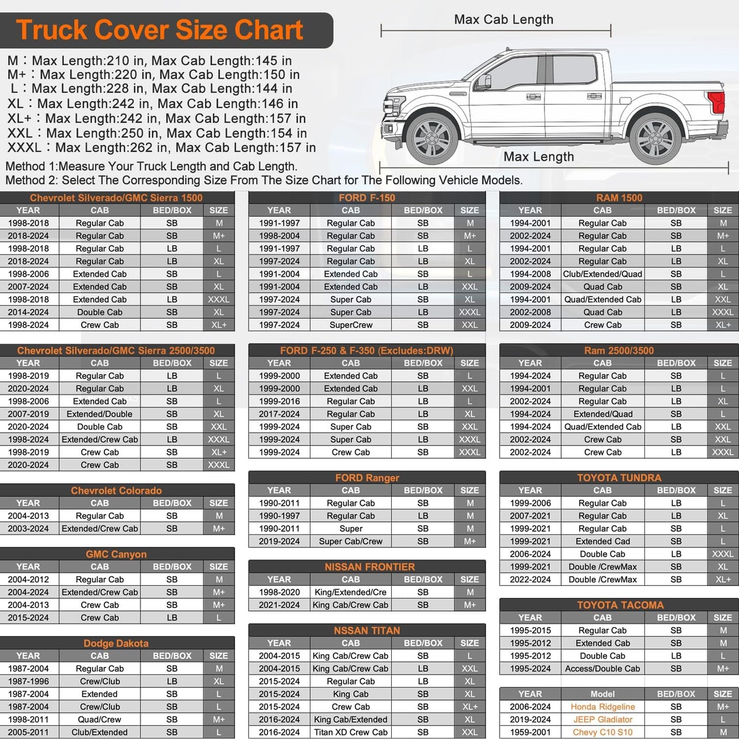 Kayme 6 Layers Truck Cover Waterproof All Weather, Sun Uv Rain Protection Heavy Duty Outdoor Pickup Cover, Universal Fit (Length Up to 242 inch) XL