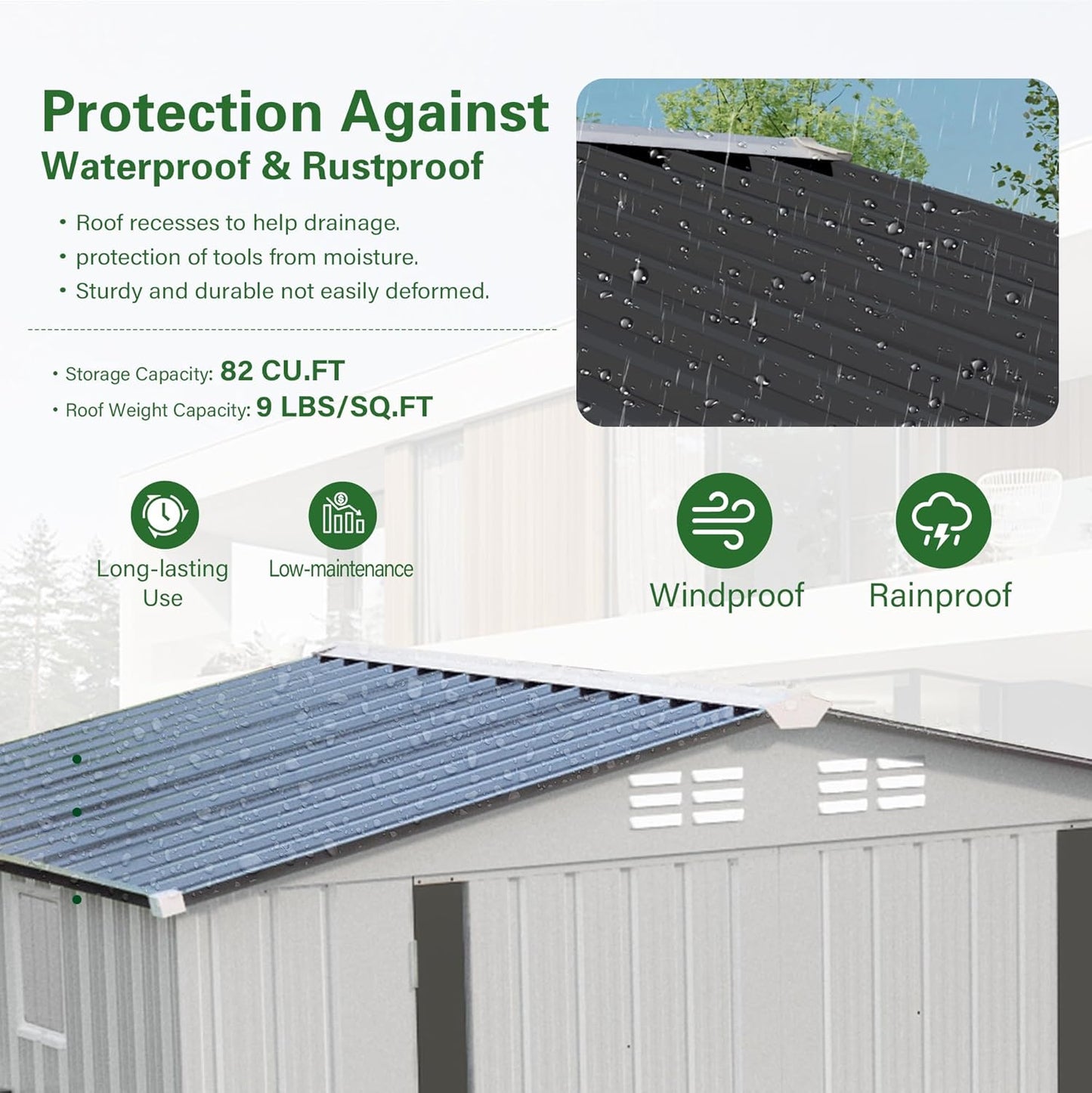 6X3.5 FT Outdoor Storage Shed with Window, Metal Garden Sheds w/Lockable Door and Vents, Waterproof Steel Tool House for Backyard, Patio, Lawn, Sundries & Utility Storage, White