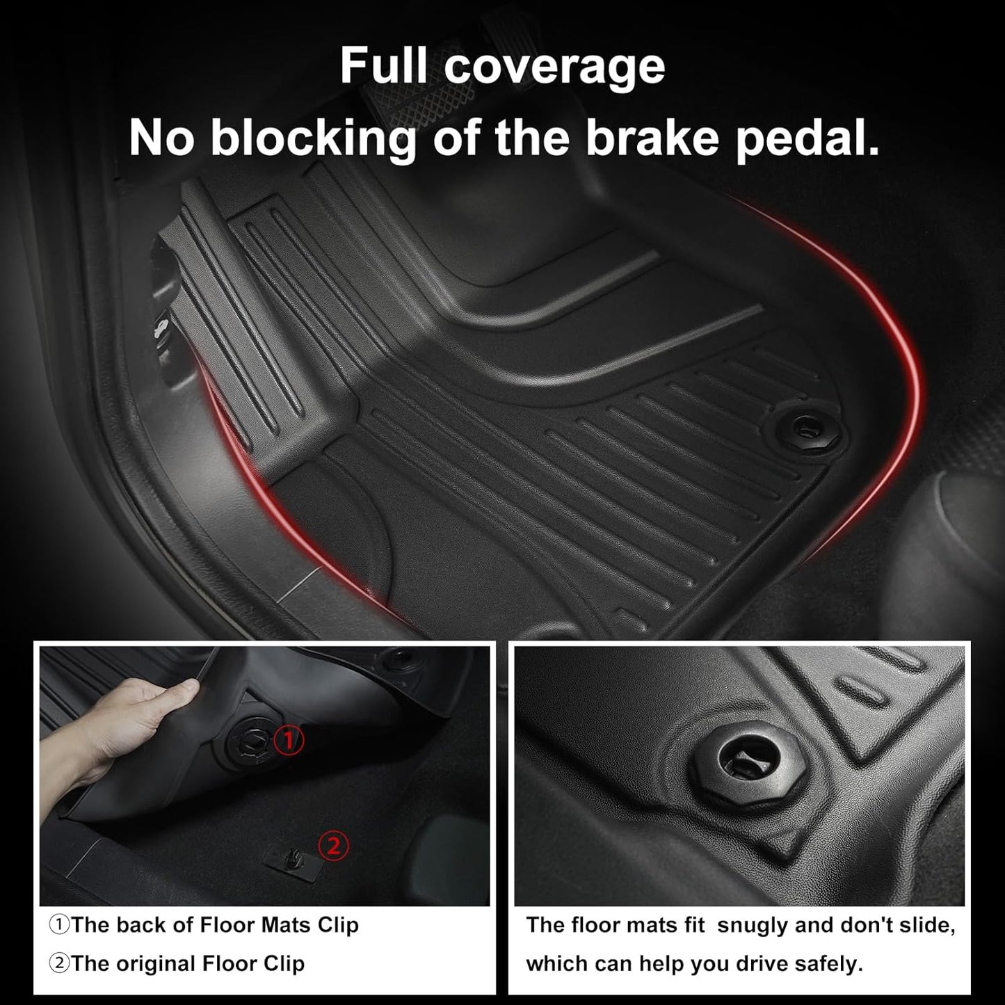 Floor Mats Fit for Honda HR-V HRV 2016-2022 - Front and Rear Row Liner Automotive Floor Mats - All-Weather Protection TPE Car Floor Liners HRV Accessories Black