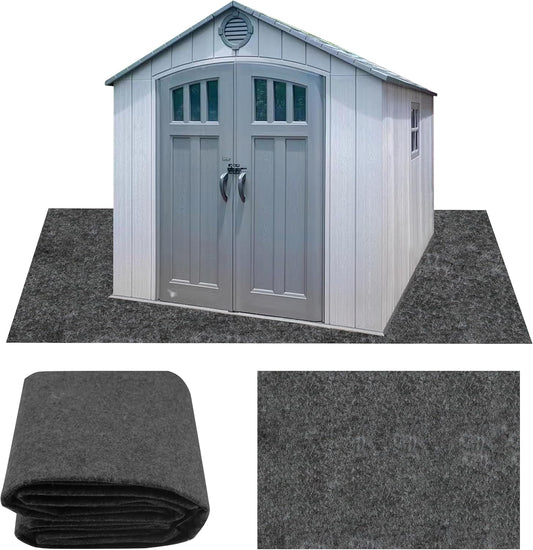 Ogrmar 8.2 x 10.2 FT Outdoor Storage Shed Mat, Waterproof Storage Shed Flooring Mat, Soft Patio Furniture Carport Mat Washable with Non-Slip Backing, Storage Shed Not Included (8.2x10.2FT)