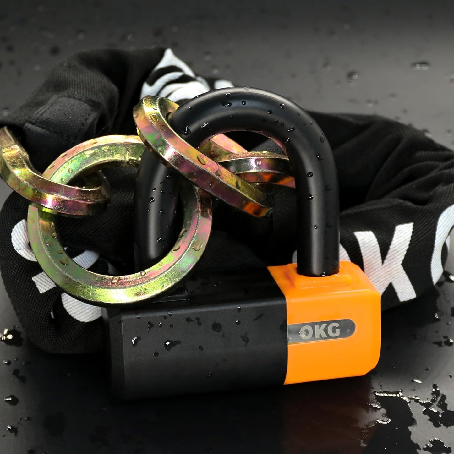 OKG Heavy Duty Small U Lock – 18mm Anti-Cut Manganese Alloy Steel U-Shackle | Dual-Deadbolt Anti Theft Motorcycle Lock for eBike/ATV/Trailer | Drill-Proof & Weatherproof (4 Keys, No Security Chain)