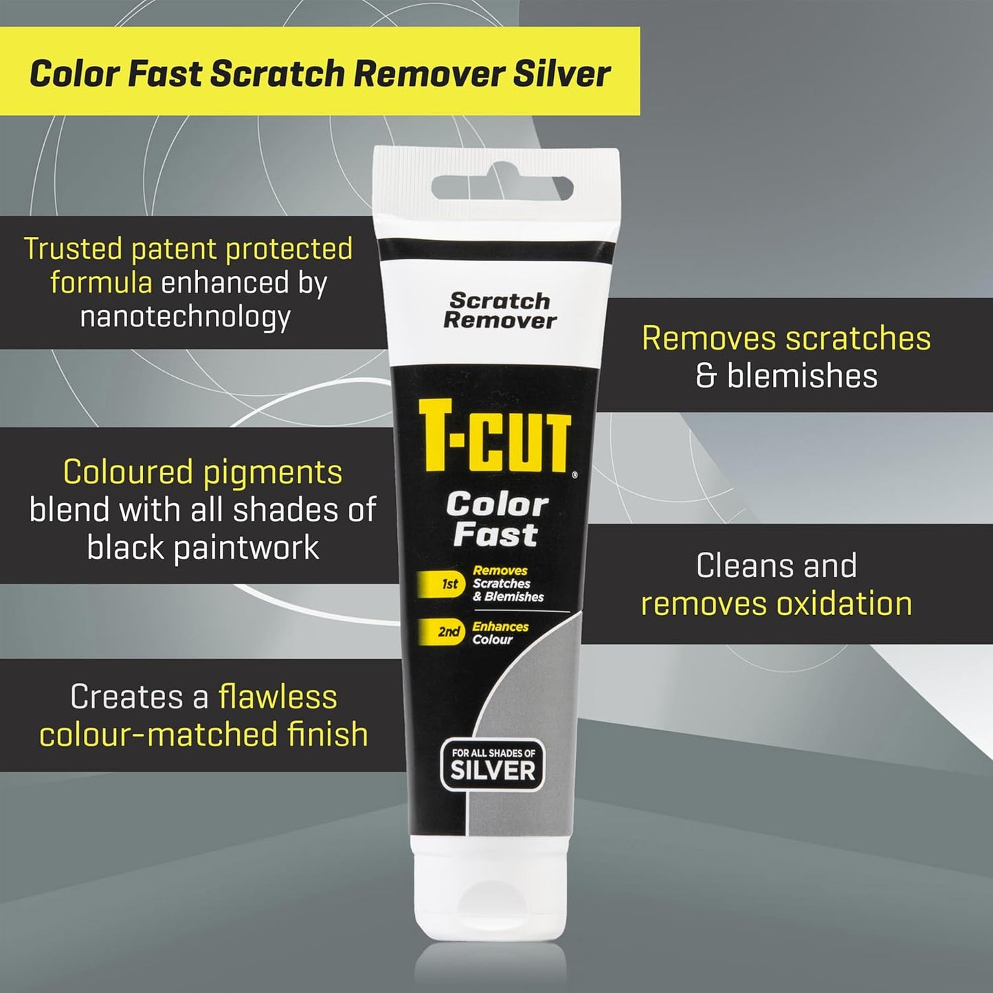 T-Cut Color Fast Silver Car Wax Polish Scratch Remover Color Enhancer, 5.3 Oz