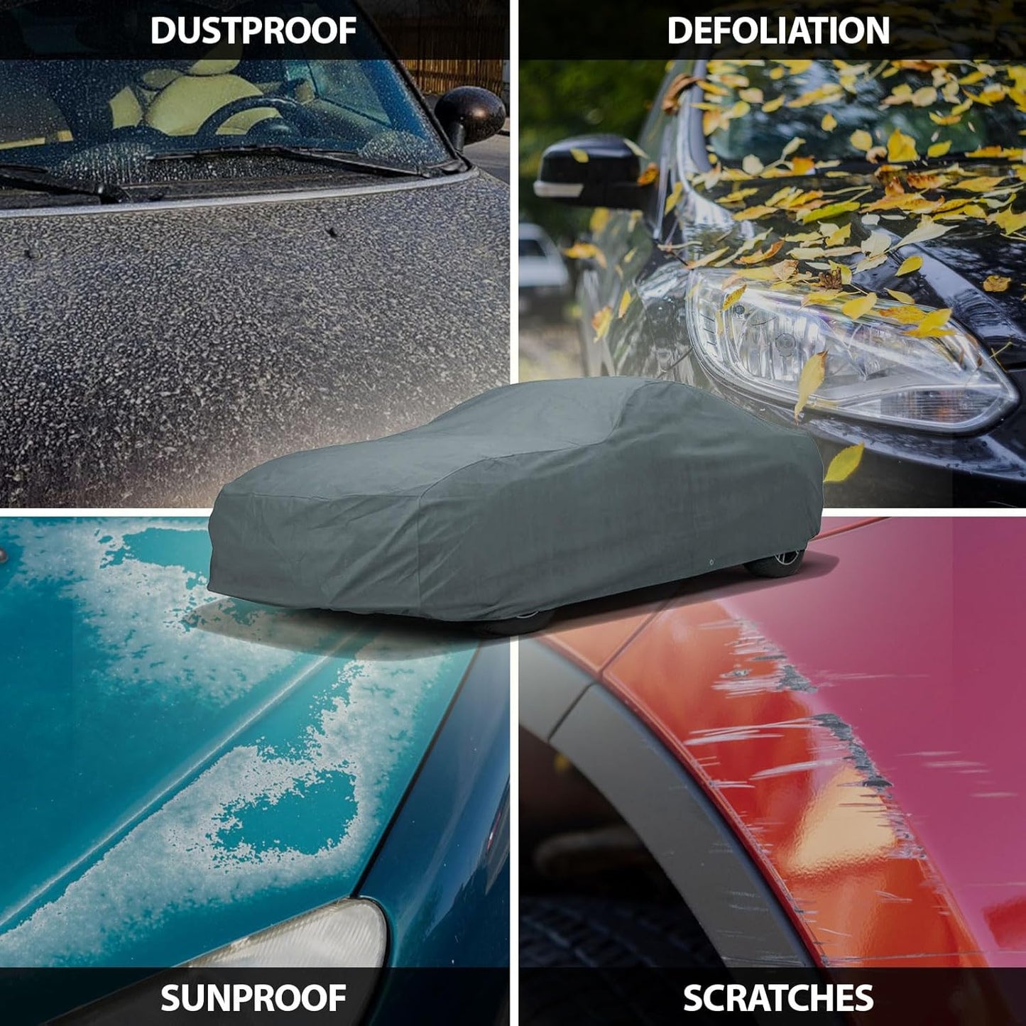 5 Layer Car Cover for Cadillac CT4-V 2020-2026 Sedan 4-Door Full Coverage Semi Custom Fit All Weather Protection Breathable Dust Scratch, Dust, Snow Shield