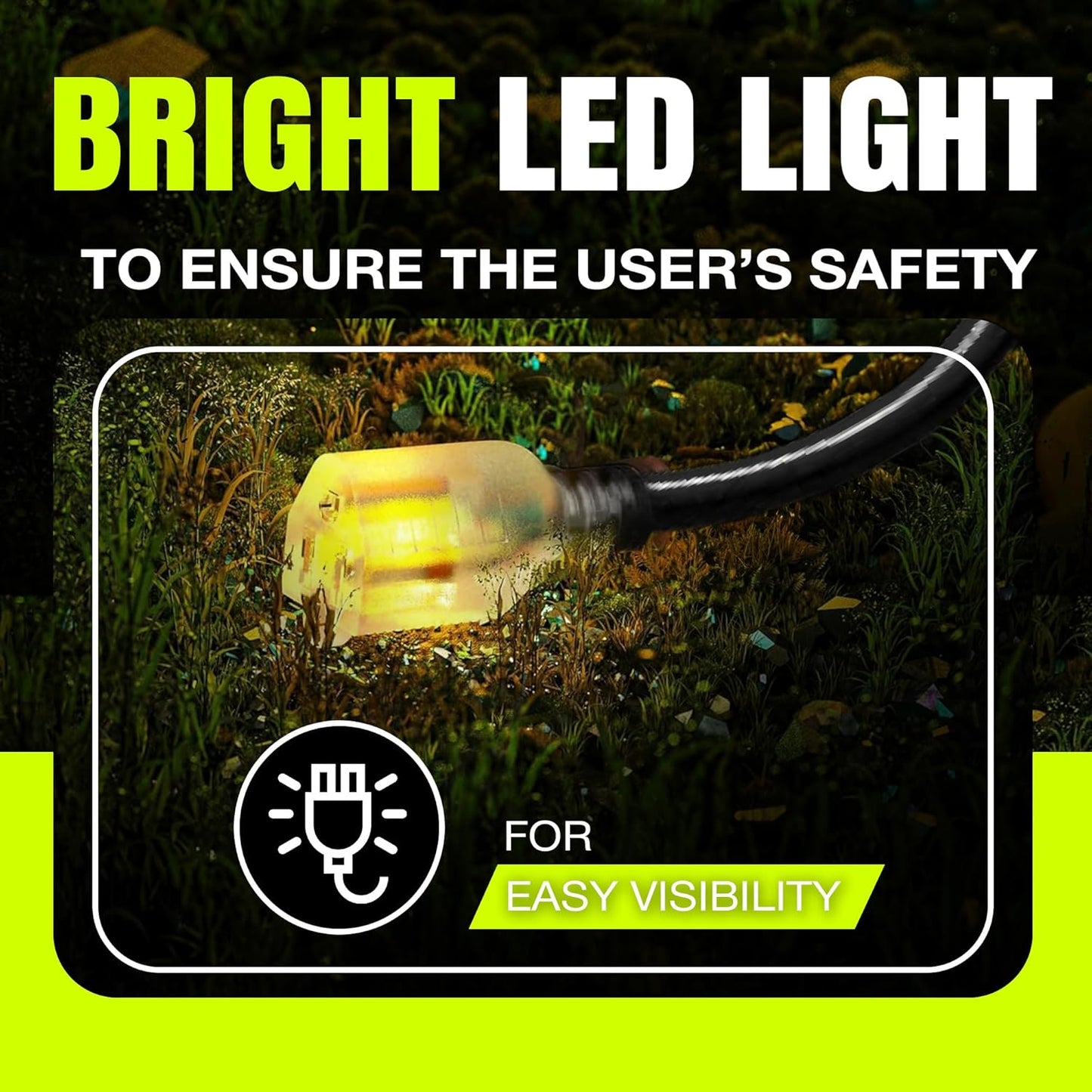 200ft Outdoor/Indoor Extension Cord 14/3 Gauge Heavy Duty 3 Prong SJTW, Waterproof, Flexible Cold-Resistant Long Power Cord,125 Amp 875W, Black by LifeSupplyUSA