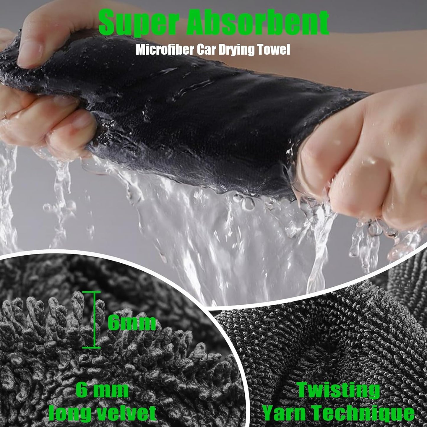 4 Pack Microfiber Towels (36"x 24") Extra Large Ultra Absorbent Drying Towel for Cars and Trucks, Without Streaks, Scratches, or Water Spots