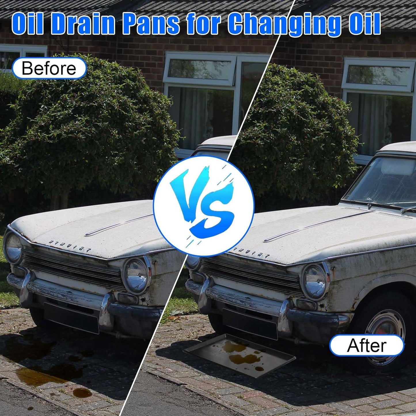 6 Pack Extra Large Oil Drip Pan, 35.4 x 24 x 1.6 in Oil Change Drain Pan, Plastic Oil Drip Tray for Under Car, Oil Catch Pan Tray for Garage, Fridges, Washing Machines, Cat Litter Box Bottom