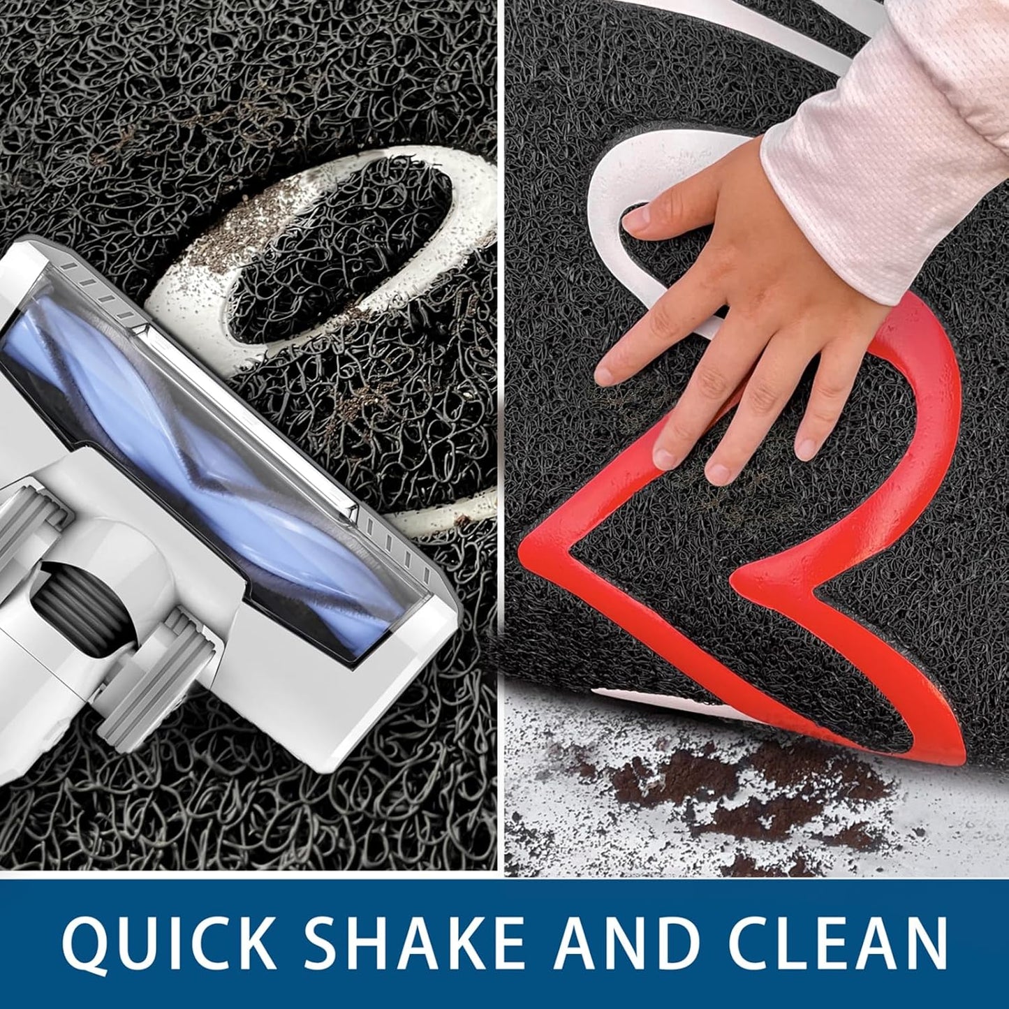 EARTHALL Door Mat Outside Inside Home Doormat, 30"x17.5", Durable Floor Mat Non Slip Mat Ultra Absorb Mud Easy Clean Front Doormat for Garage, Entryway, Patio, High Traffic Areas, Black