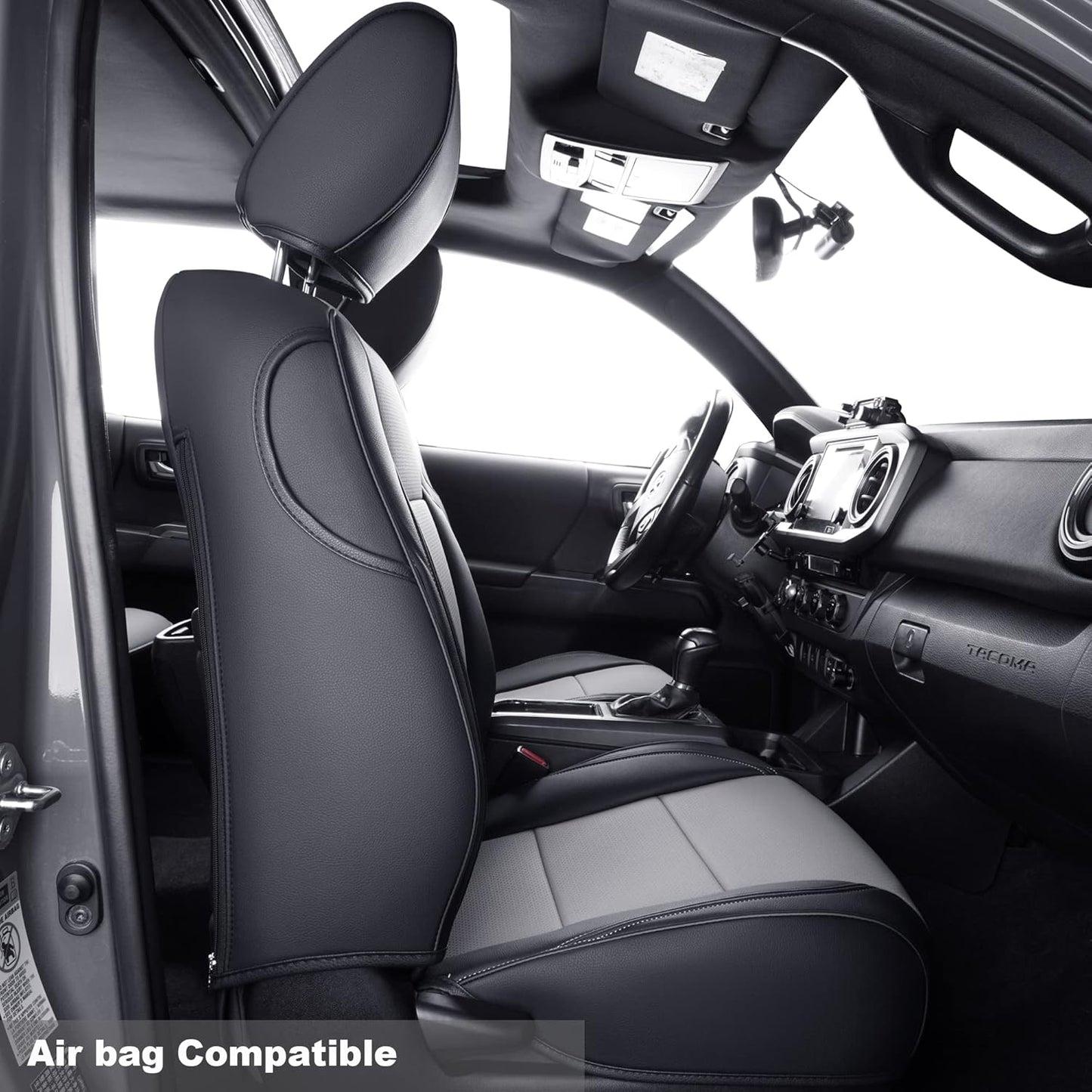 LUCKYMAN CLUB 2 Front Tacoma Seat Covers Custom Fit 2016-2023 Tacoma Crew Cab and Extended Cab (Gray 2 pcs)