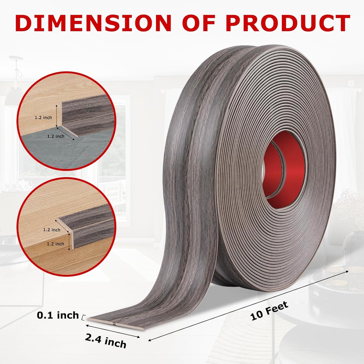 Flexible Wall Corner Protector Moulding Trim Peel and Stick Wall Corner Guards Edge Protector Self Adhesive Molding Trim Strip for Edge Ceiling (Brown Walnut Wood Grain, 2.4 in x 10 Ft)