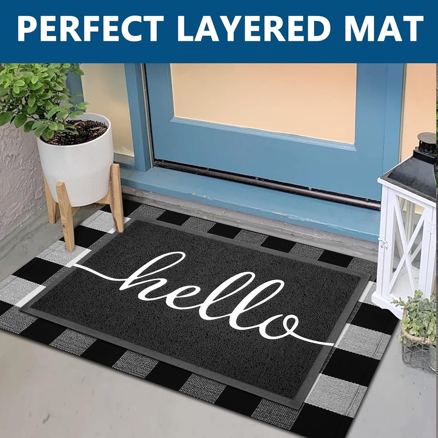 EARTHALL Funny Hello Mats Outside/Inside 59"x24", Front Door Mat Outdoor Entrance, Indoor Outdoor Mats for Home Entrance, Funny Doormat Outside/Inside Entry, Front Porch Decor for Farmhouse