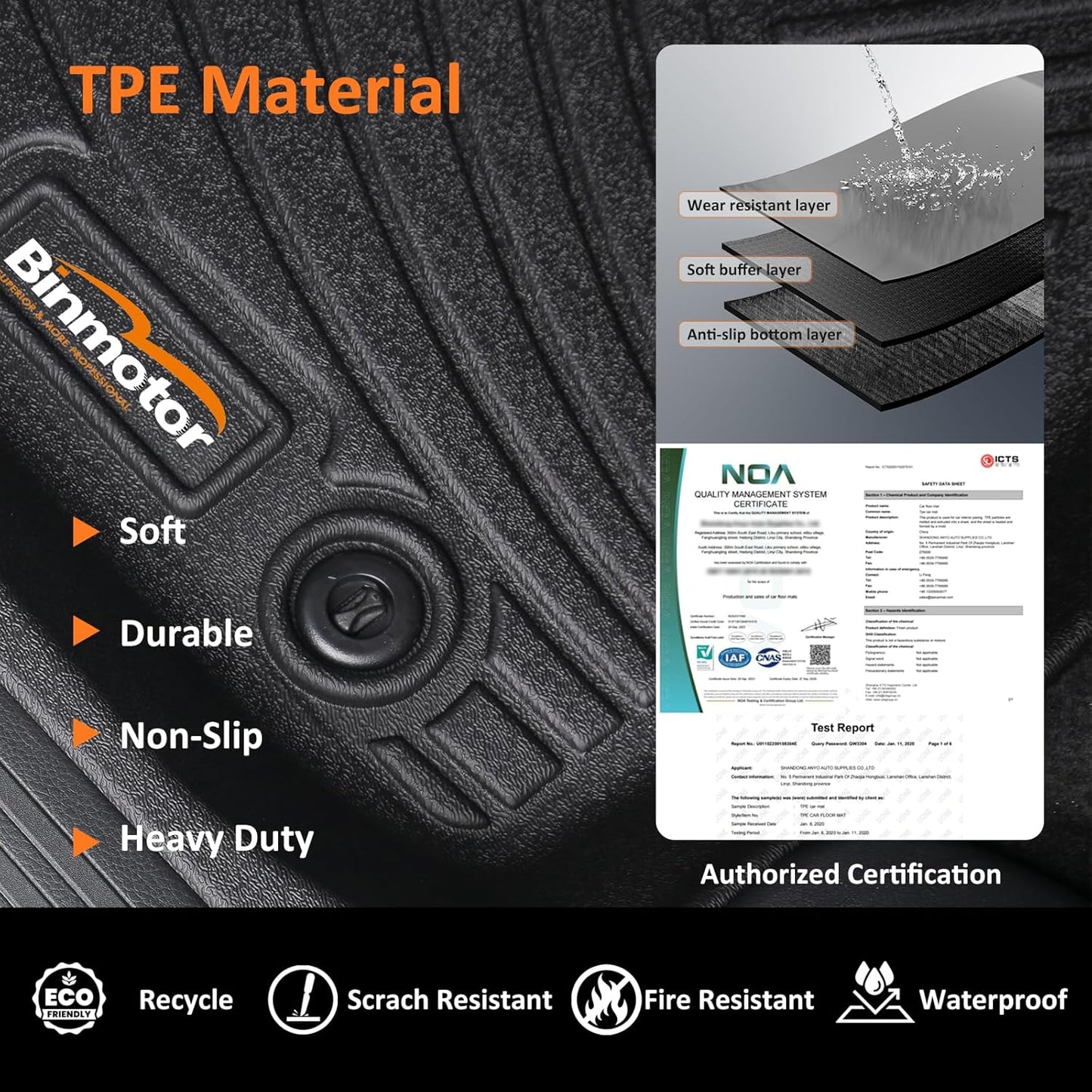 Binmotor-Floor Mats with Cargo Liner for Hyundai Tucson 2022-2025(Only for Hybrid Models), Tucson All Weather Car Floor Mats, Cargo Mat Rubber Liners Accessories for Hyundai Tucson Hybrid Models