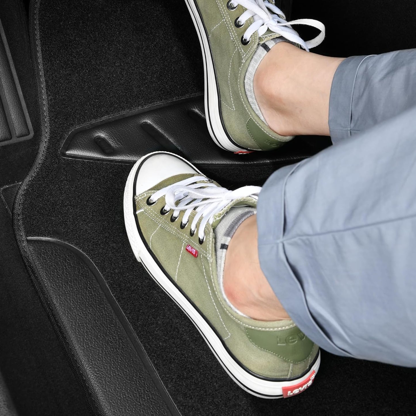 CAR PASS Waterproof Universal Faux Leather 3Pcs Car Floor Mats, Black Car Mats Fit for SUV,Vans,sedans, Trucks,Set of Vehicles Car Carpet with Driver Heel Pad and Anti-Slip Nibs Backing (Black 3Pcs)