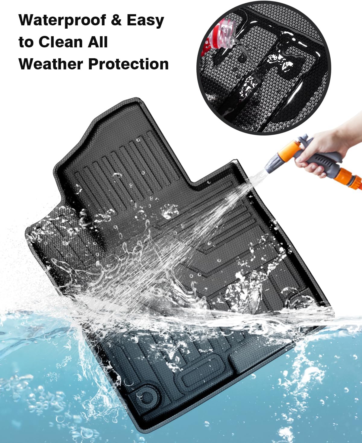 Powerty Floor Mats & Cargo Liner for 2023 2024 2025 Kia Sportage (Not PHEV) Accessories Floor Mats 2 Row Liner Set All Weather TPE 3D Floor Liners&Rear Cargo Mat