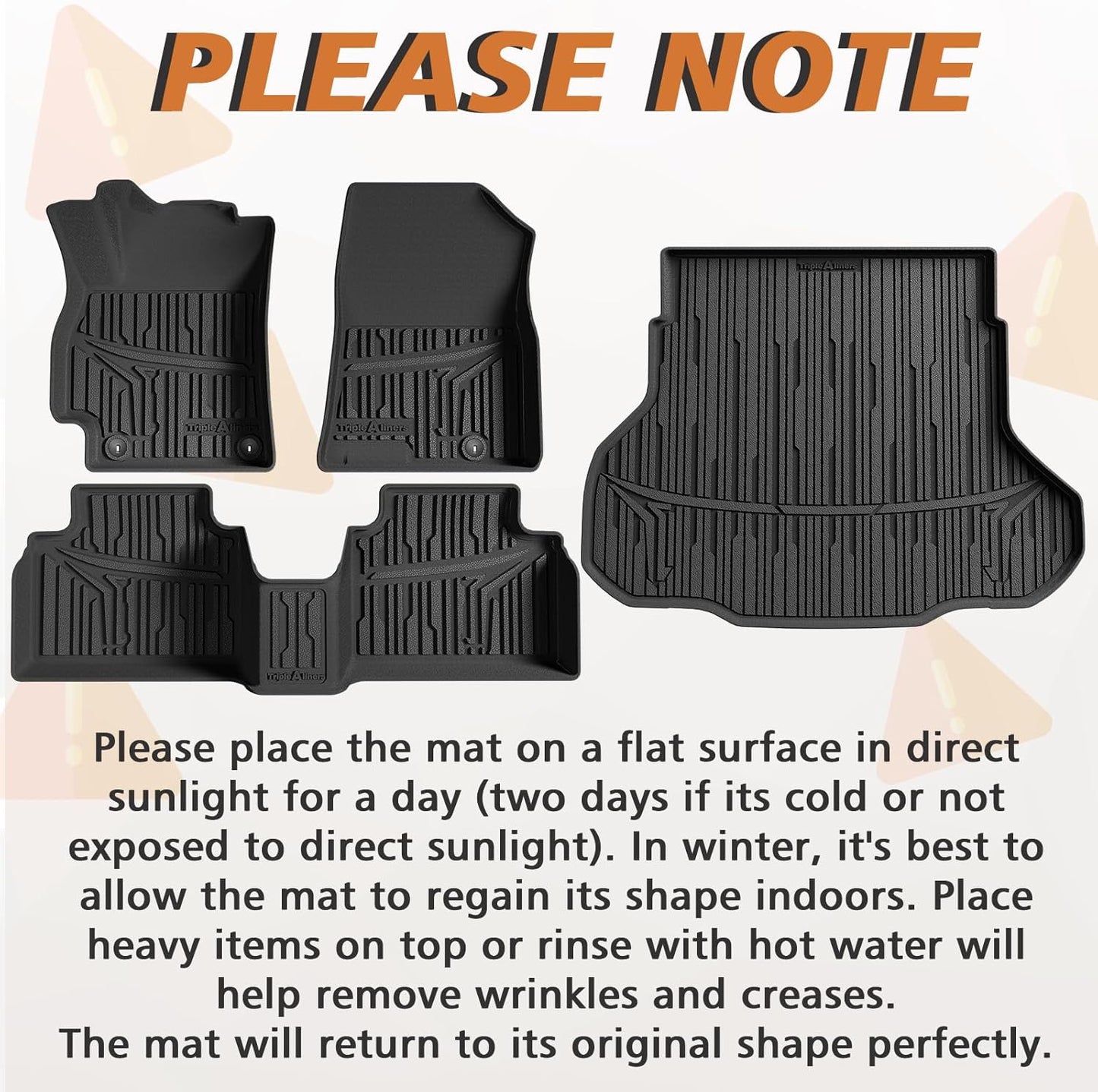 TripleAliners Floor Mats & Trunk Mat Full Set Compatible with 2024 2025 Kia K4 Sedan All Weather Liners TPE Custom Fit Anti-Slip Full Coverage Odorless Waterproof Cargo Liners(Trunk Mat+ Floor Mats)