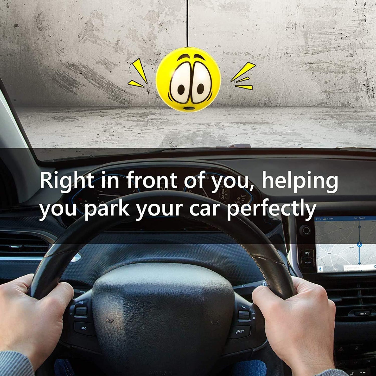 Frienda 2 Sets Double Garage Parking Aids, Includes 2 Pieces Assist Balls Garage Ball Stopper, 2 Pieces Plastic Cord Locks and Screw Hooks Parking Indicators for Car