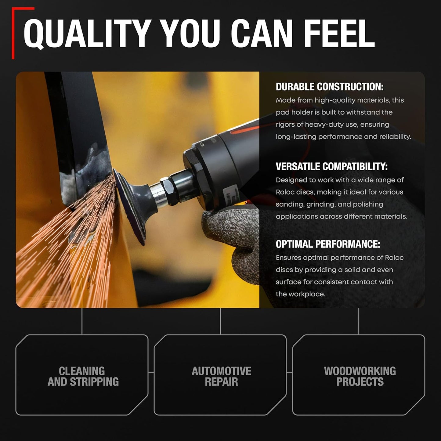 3-inch Conditioning Disc Pad Holder Assembly, Pack of 2-1/4'' Shank - Compatible with 3M ROLOC Scotch-Brite Brand Discs - Speed-Lok TR Quick-Change Attachment