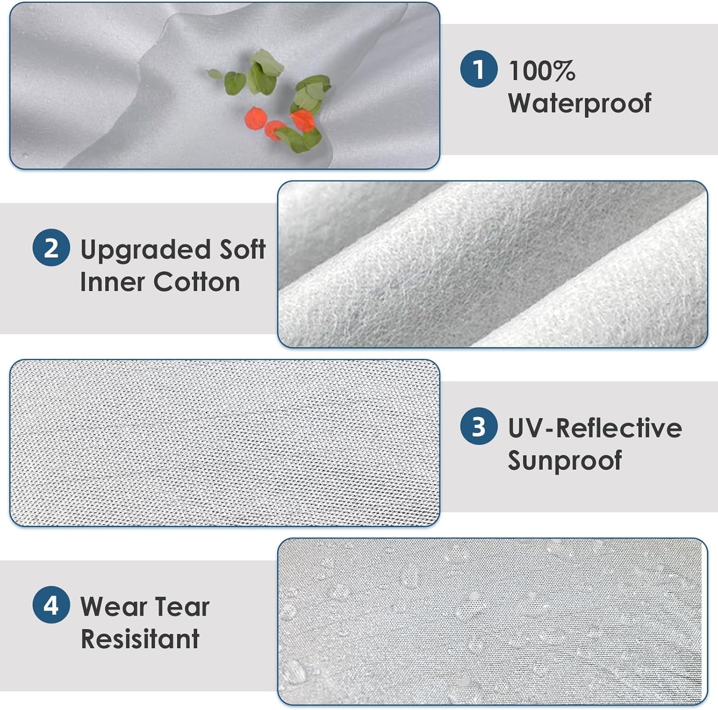 AUQDD 6-Layers Premium Truck Car Cover Waterproof All Weather Weatherproof UV Sun Protection Snow Dust Storm Resistant Outdoor Exterior Custom Form-Fit Full Padded Car Cover with Straps 213"-237" K14