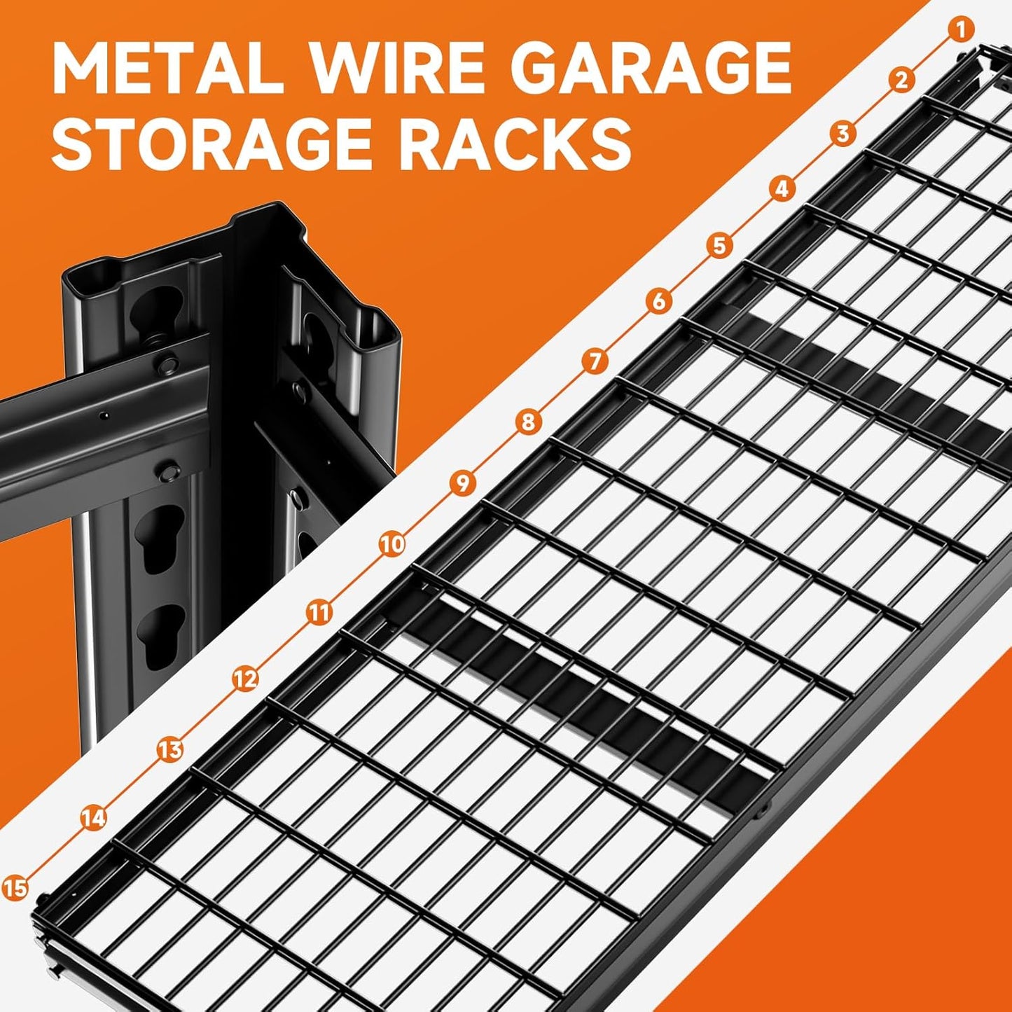 5-Tier 60" W x 20" D x 72" H Garage Shelving 30000LBS Heavy Duty Adjustable Storage Shelves Basement Industrial Shelving Units(Black)