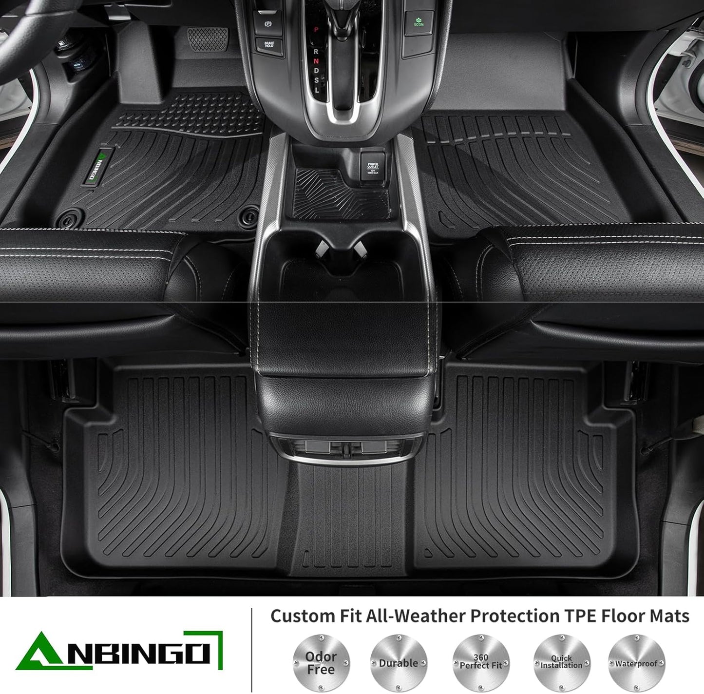 ANBINGO®Floor Mats Fit for Lincoln Nautilus 2024-2025 All Weather Mat for Lincoln Nautilus TPE Car Matt Rugs for Lincoln Nautilus Rubber Trunk Carpet for Nautilus Automotive Accessories