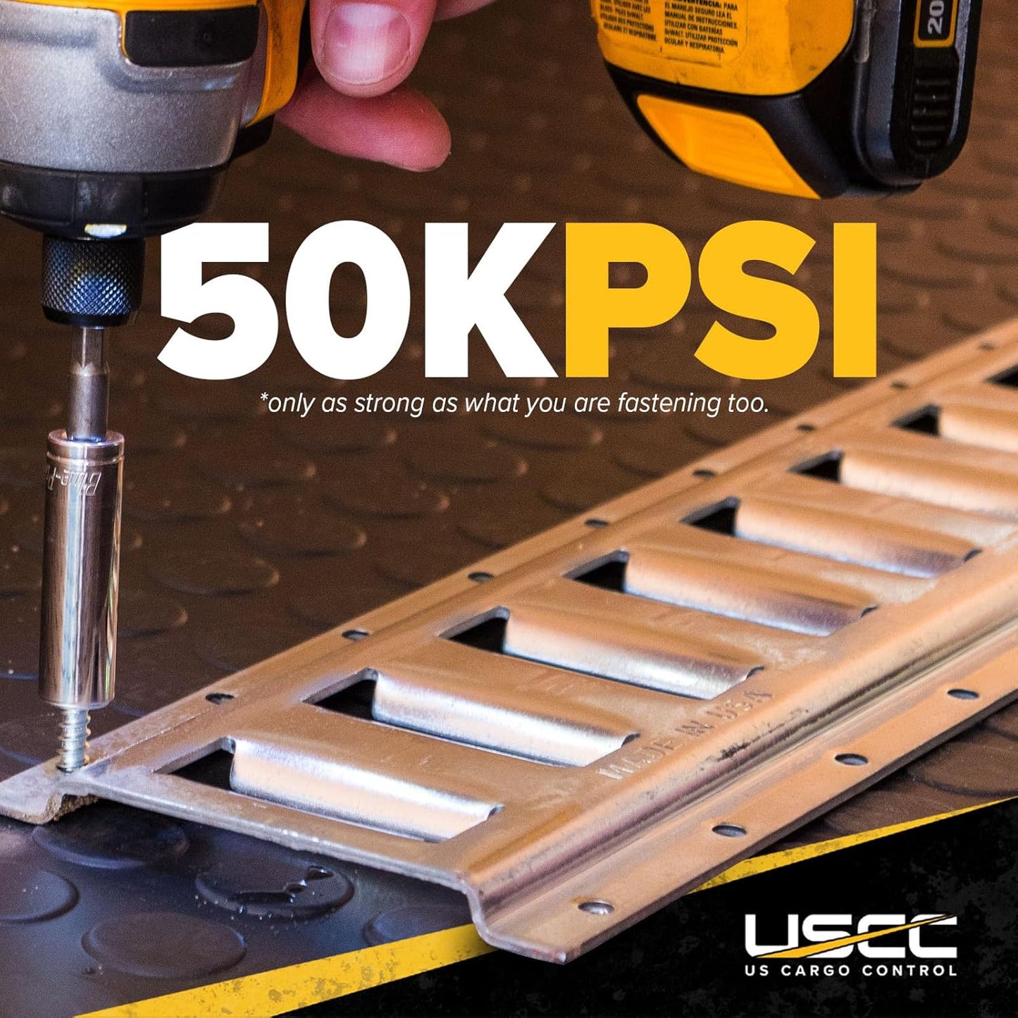 US Cargo Control E Track, Made in USA, 12 Gauge Steel 5 FT Galvanized E Track Rail (5-Pack) Horizontal ETrack Rails for Trailers, Garages, Cargo Vans, 6,000 Pounds Break Strength Per E-Track Slot