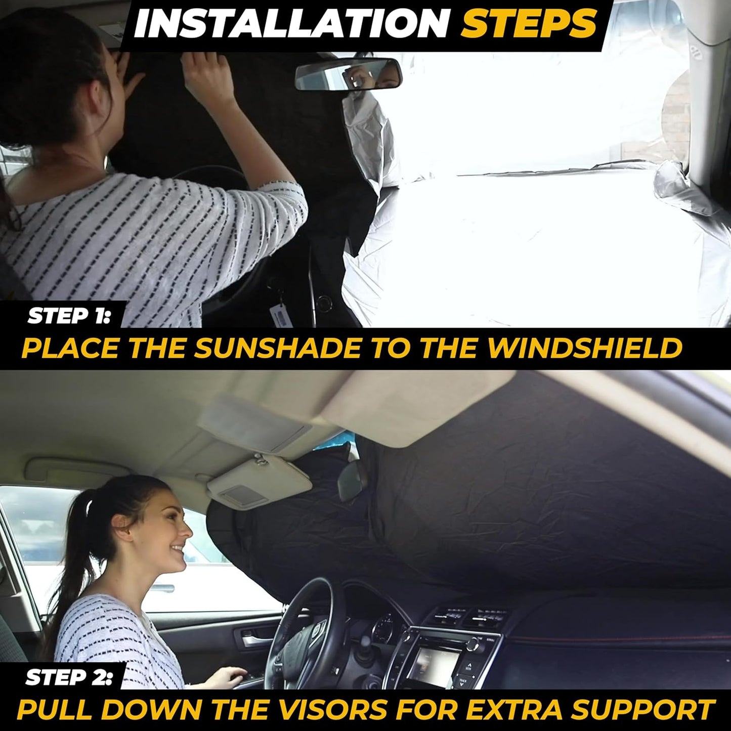 Jeep Windshield Sunshade | Protects Sun Visor from UV and Heat Protection | Fits for Wrangler, Gladiator, and Rubicon Models | Keeps Your Car Cool and Comfort | X-Small (60" x 21")