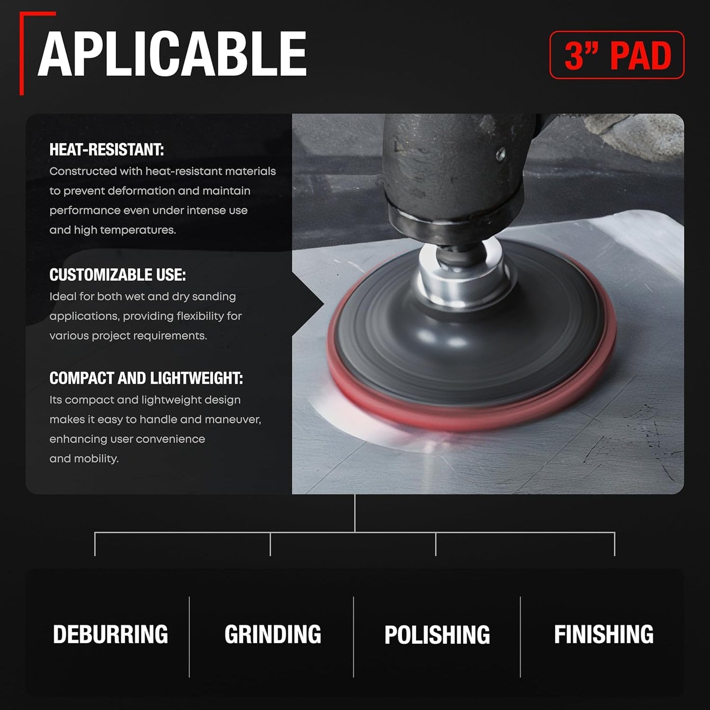 3-inch Conditioning Disc Pad Holder Assembly, Pack of 2-1/4'' Shank - Compatible with 3M ROLOC Scotch-Brite Brand Discs - Speed-Lok TR Quick-Change Attachment