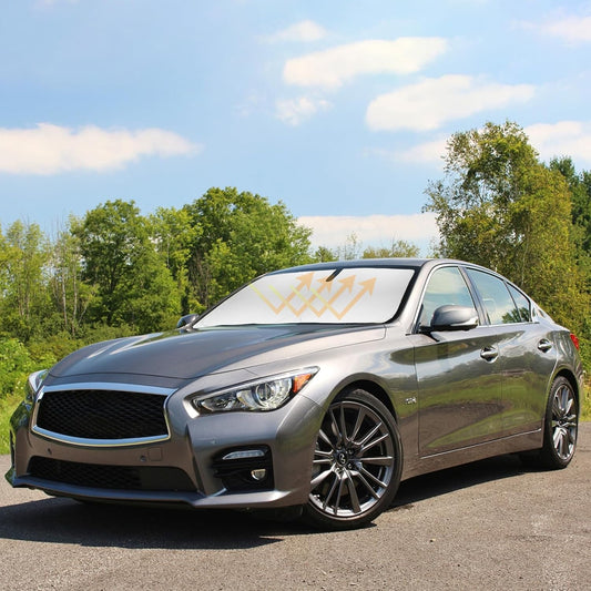 for Infiniti Q50 Windshield Sunshades for 2014-2024 2025 Infiniti Q50 Sedan Windshield Cover Foldable Front Window Shields 240T Coating Protector Sun Visor Blocks UV Rays Car Accessories